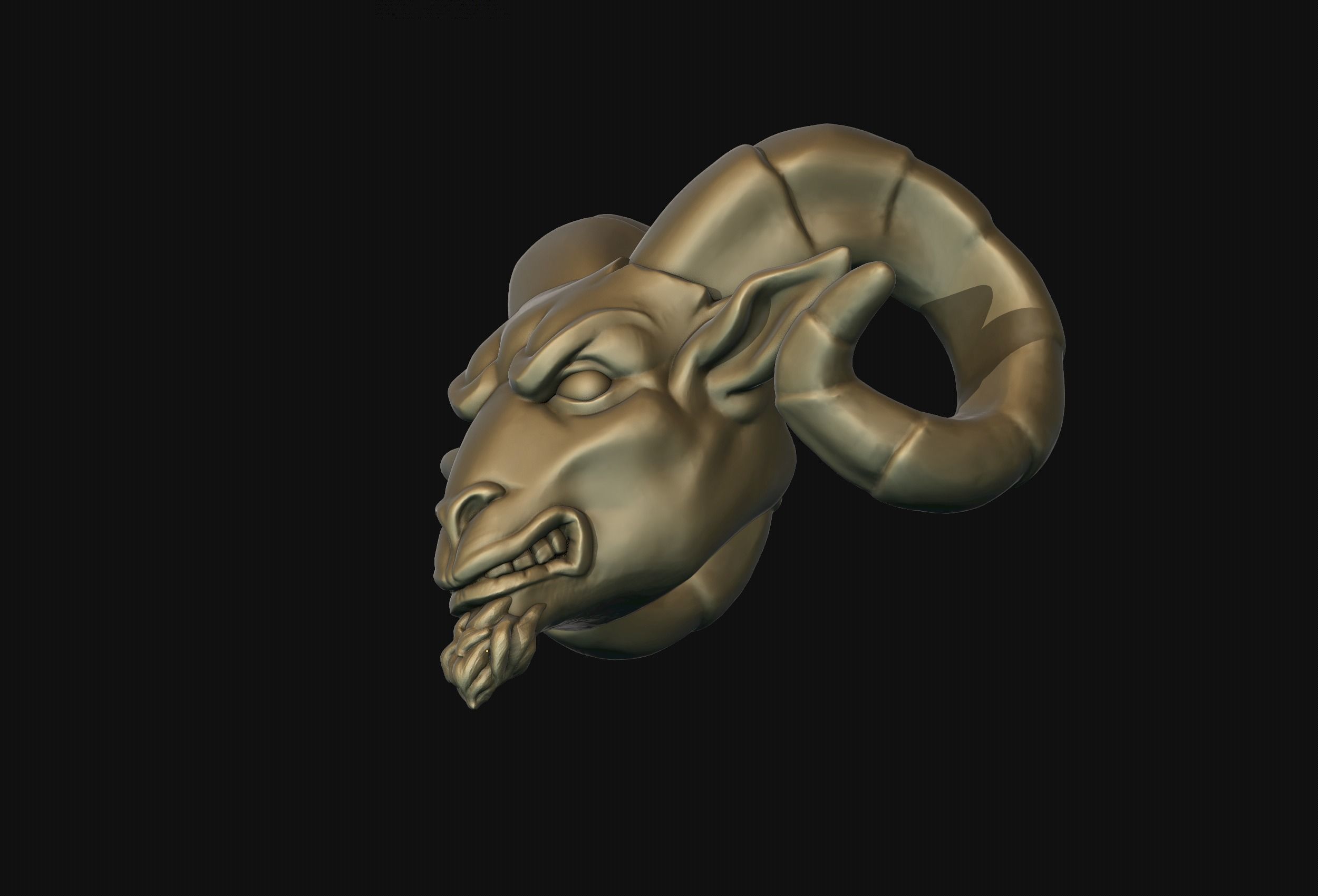 Ram Head Bead 3D print model_10