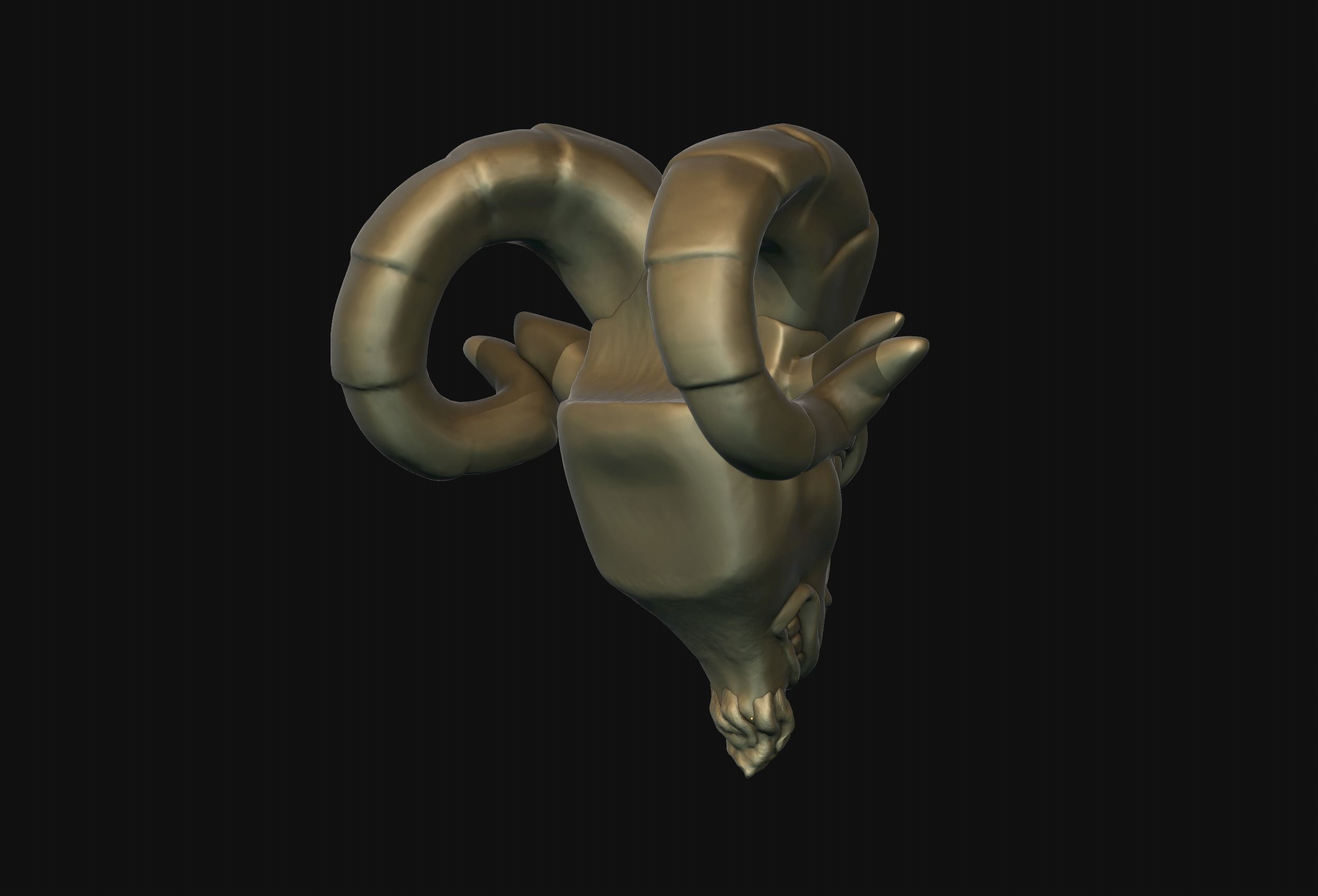 Ram Head Bead 3D print model_7