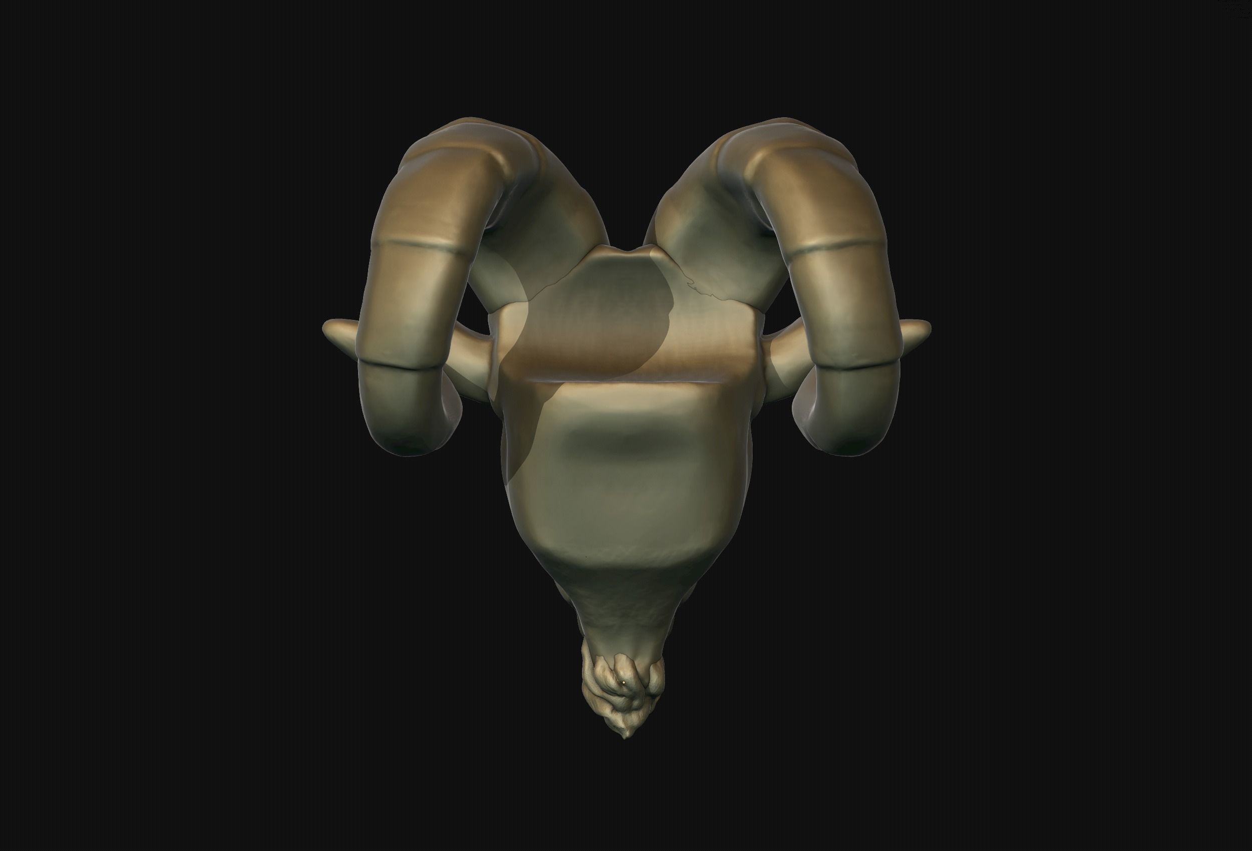 Ram Head Bead 3D print model_6