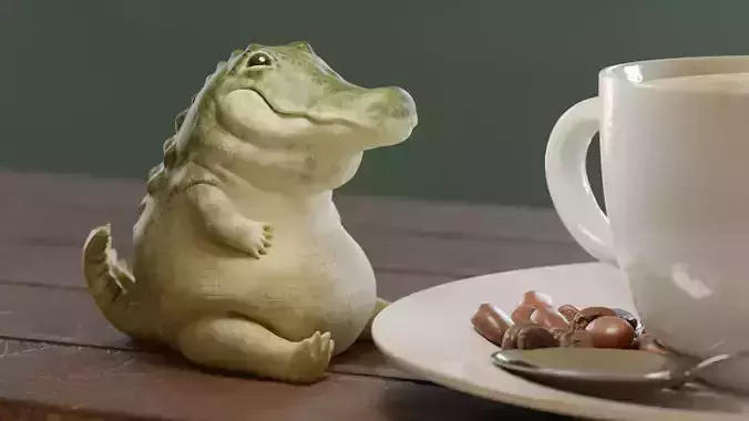 Fat Crocodile 3D print model