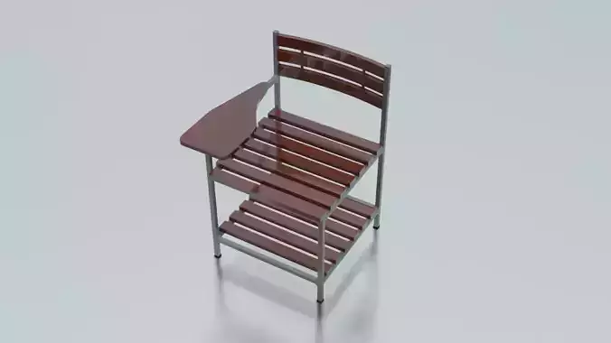 Chair wooden Low-poly 3D model