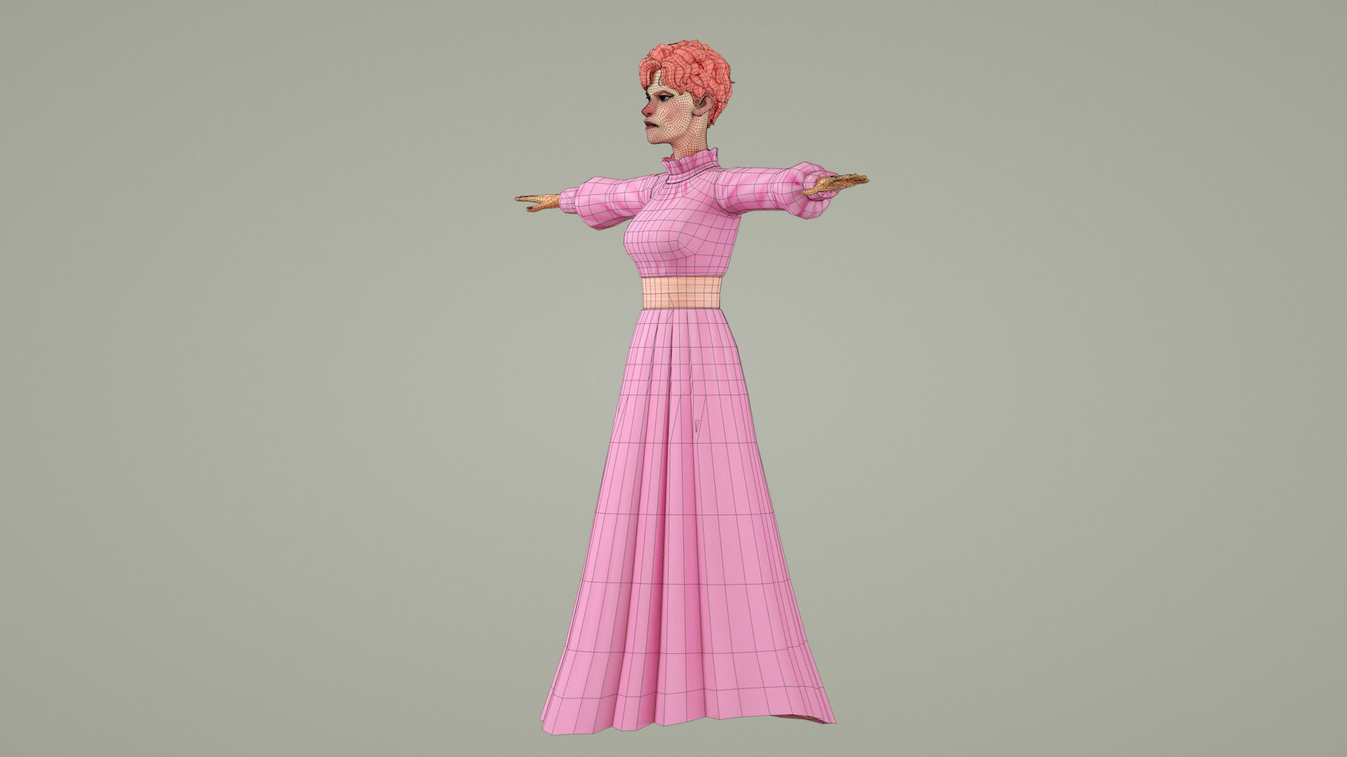 cartoon aunt palace villain ip mother in law female 3D model_11