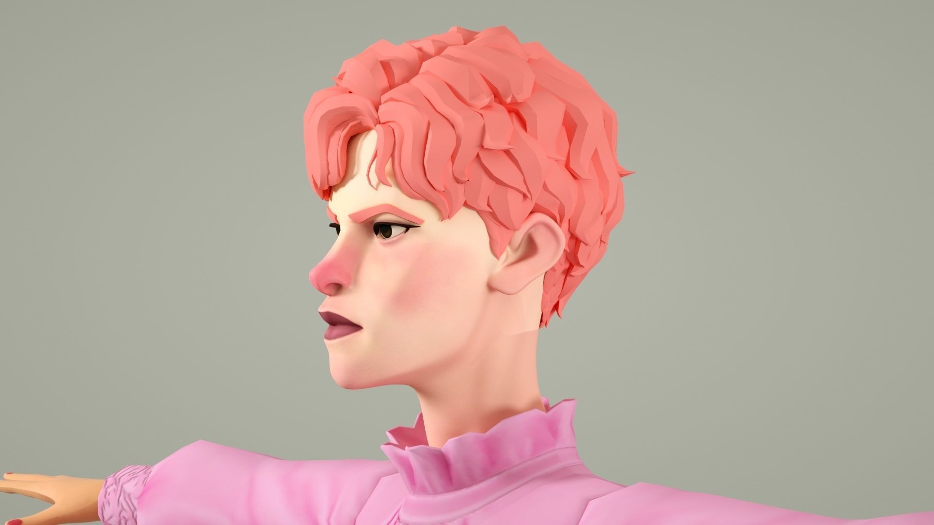 cartoon aunt palace villain ip mother in law female 3D model_2