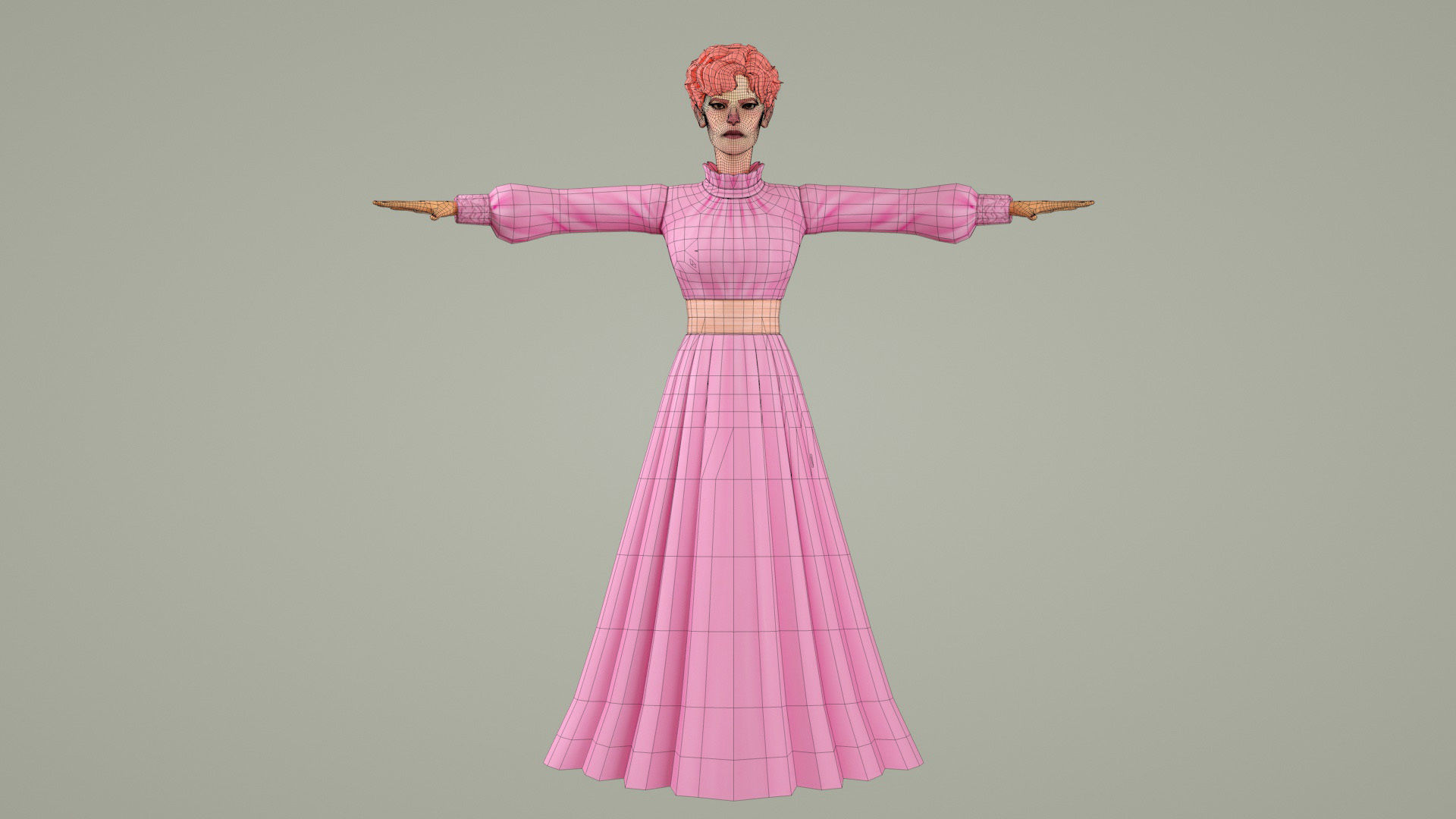 cartoon aunt palace villain ip mother in law female 3D model_12