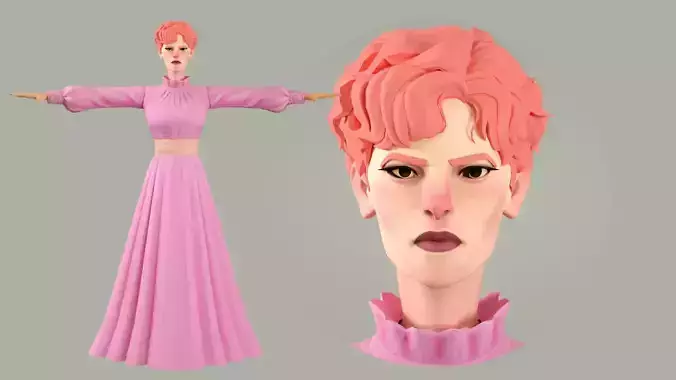 cartoon aunt palace villain ip mother in law female 3D model cartoon aunt palace villain ip mother in law female 3D model