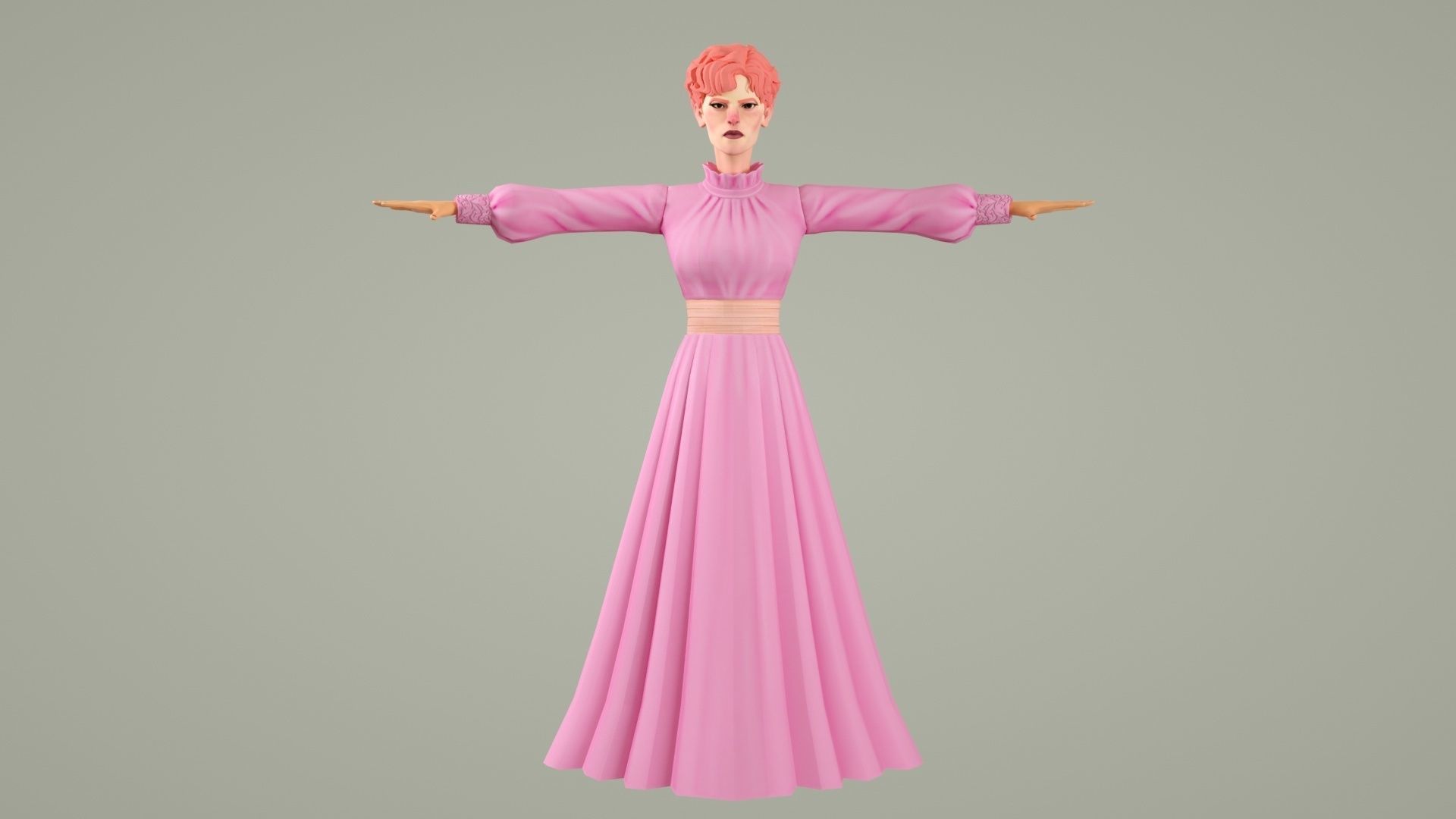 cartoon aunt palace villain ip mother in law female 3D model_7
