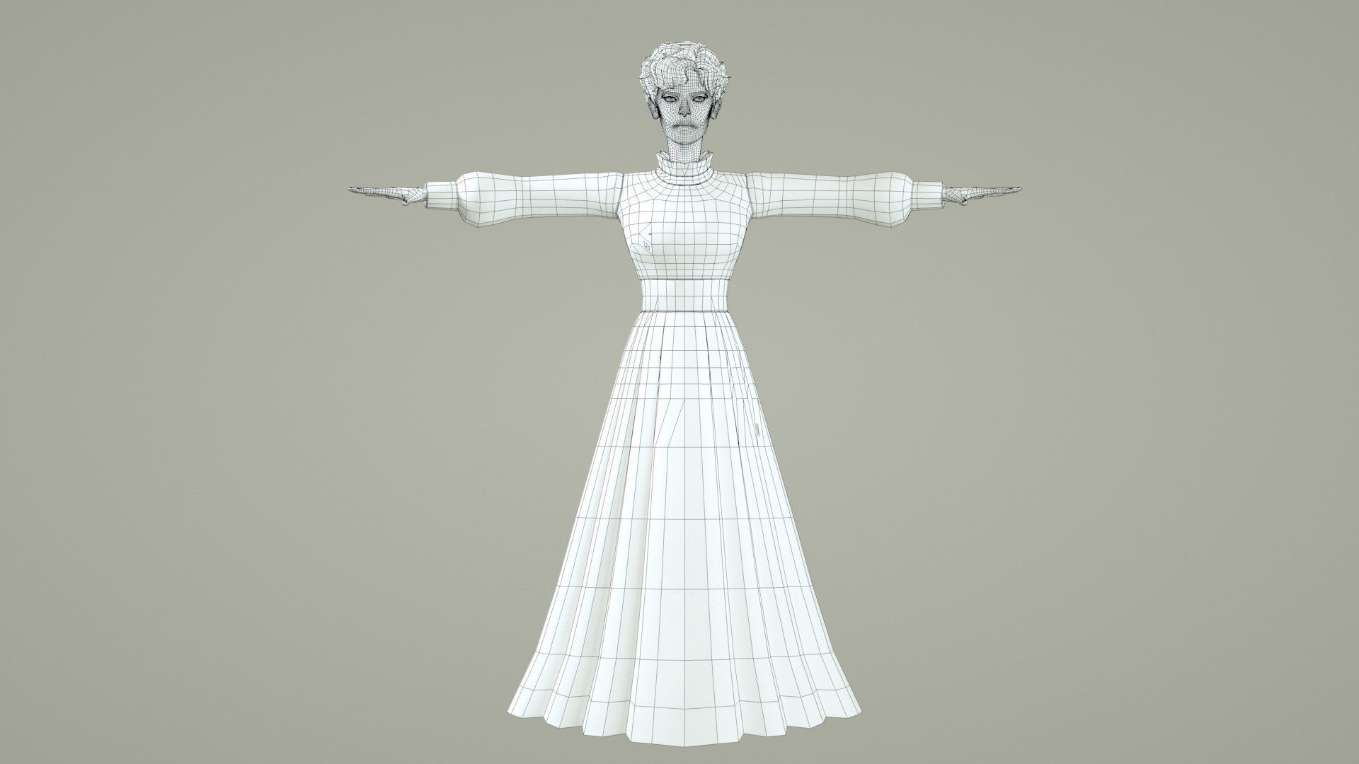 cartoon aunt palace villain ip mother in law female 3D model_5