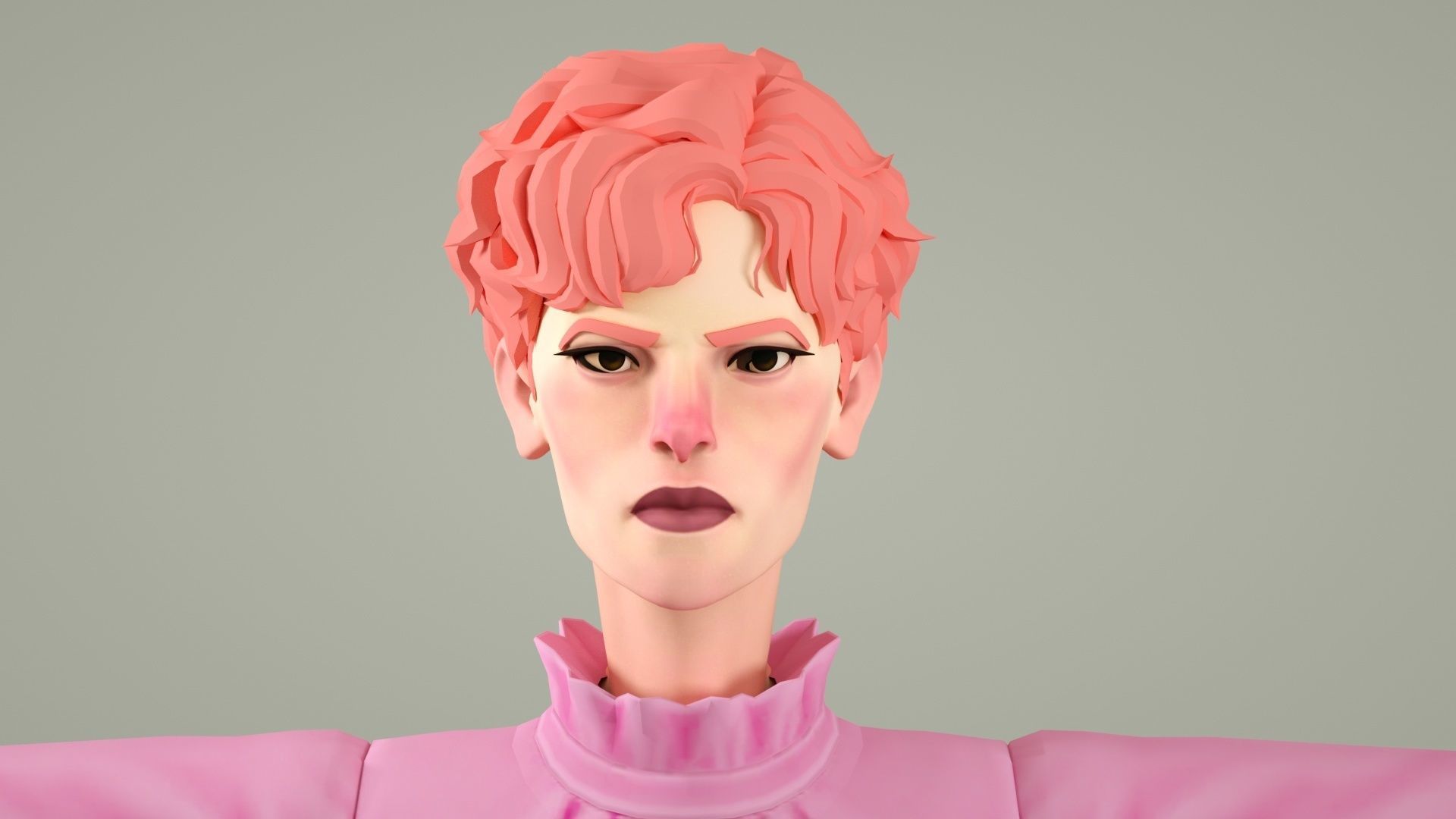 cartoon aunt palace villain ip mother in law female 3D model_1