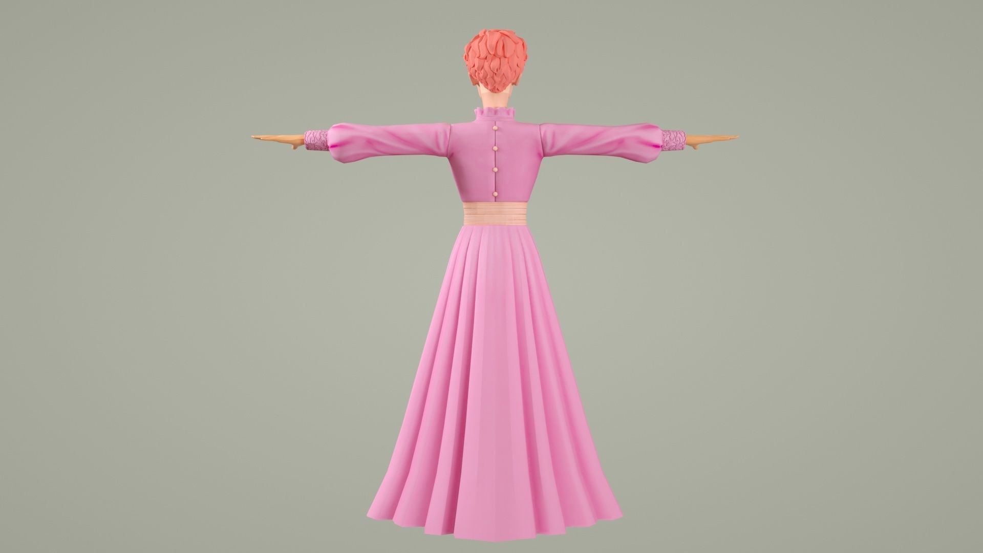 cartoon aunt palace villain ip mother in law female 3D model_6