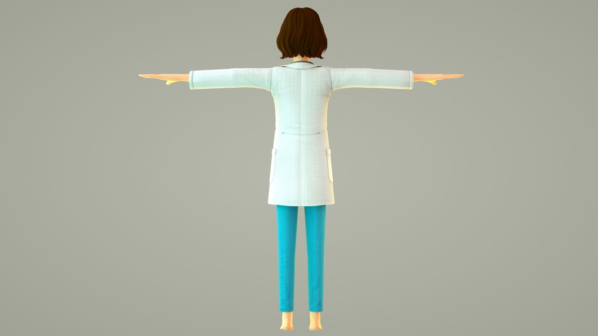 cartoon doctor female doctor medical care hospital 3D model_3