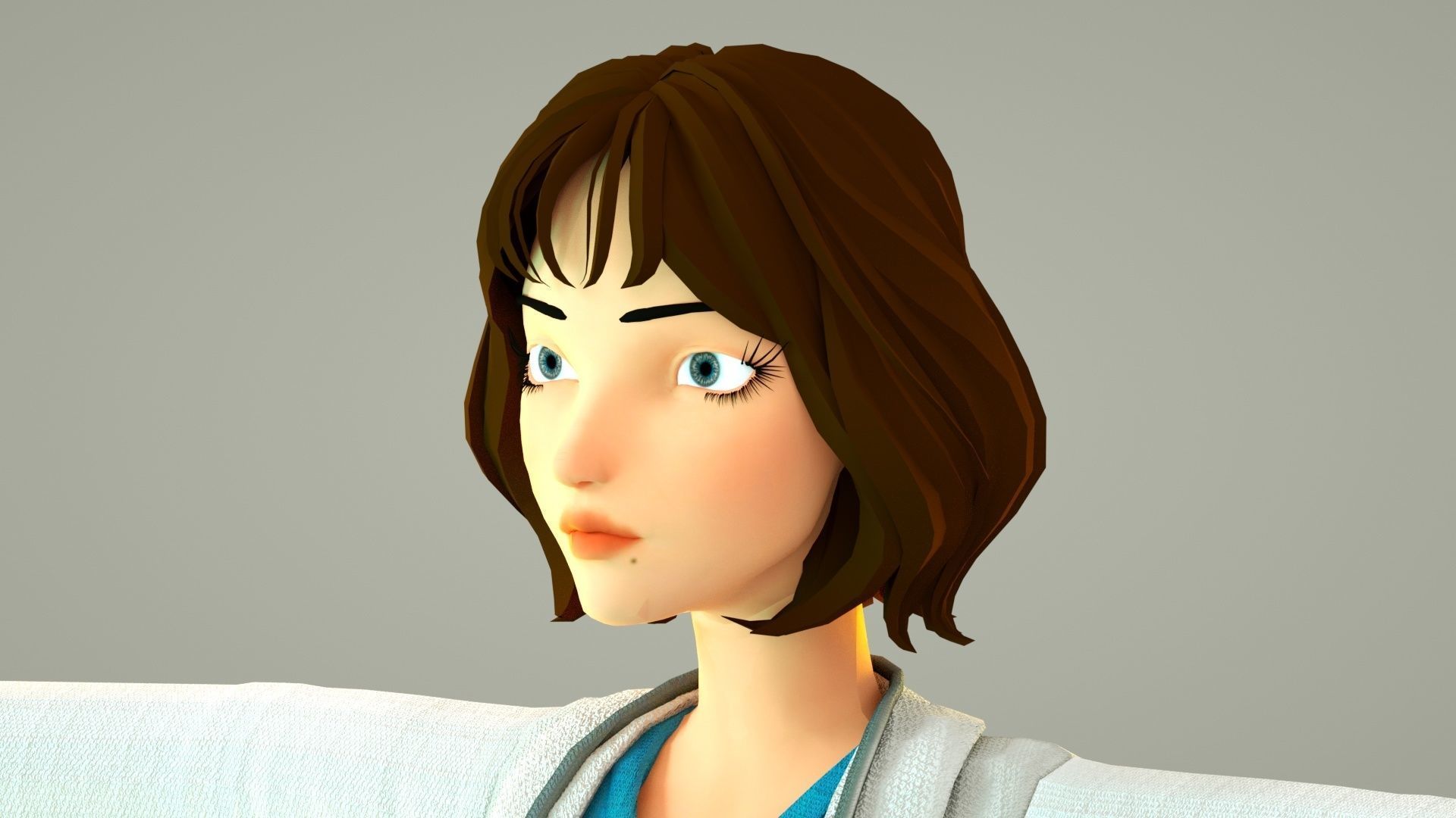 cartoon doctor female doctor medical care hospital 3D model_11