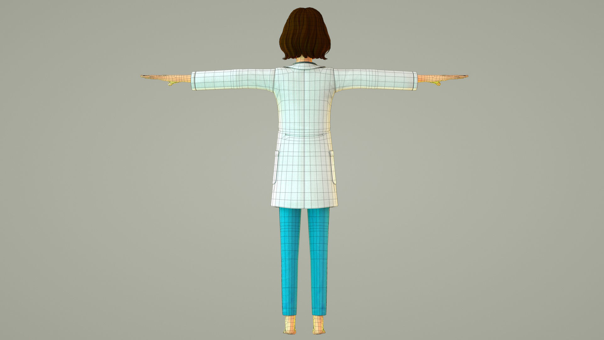 cartoon doctor female doctor medical care hospital 3D model_9