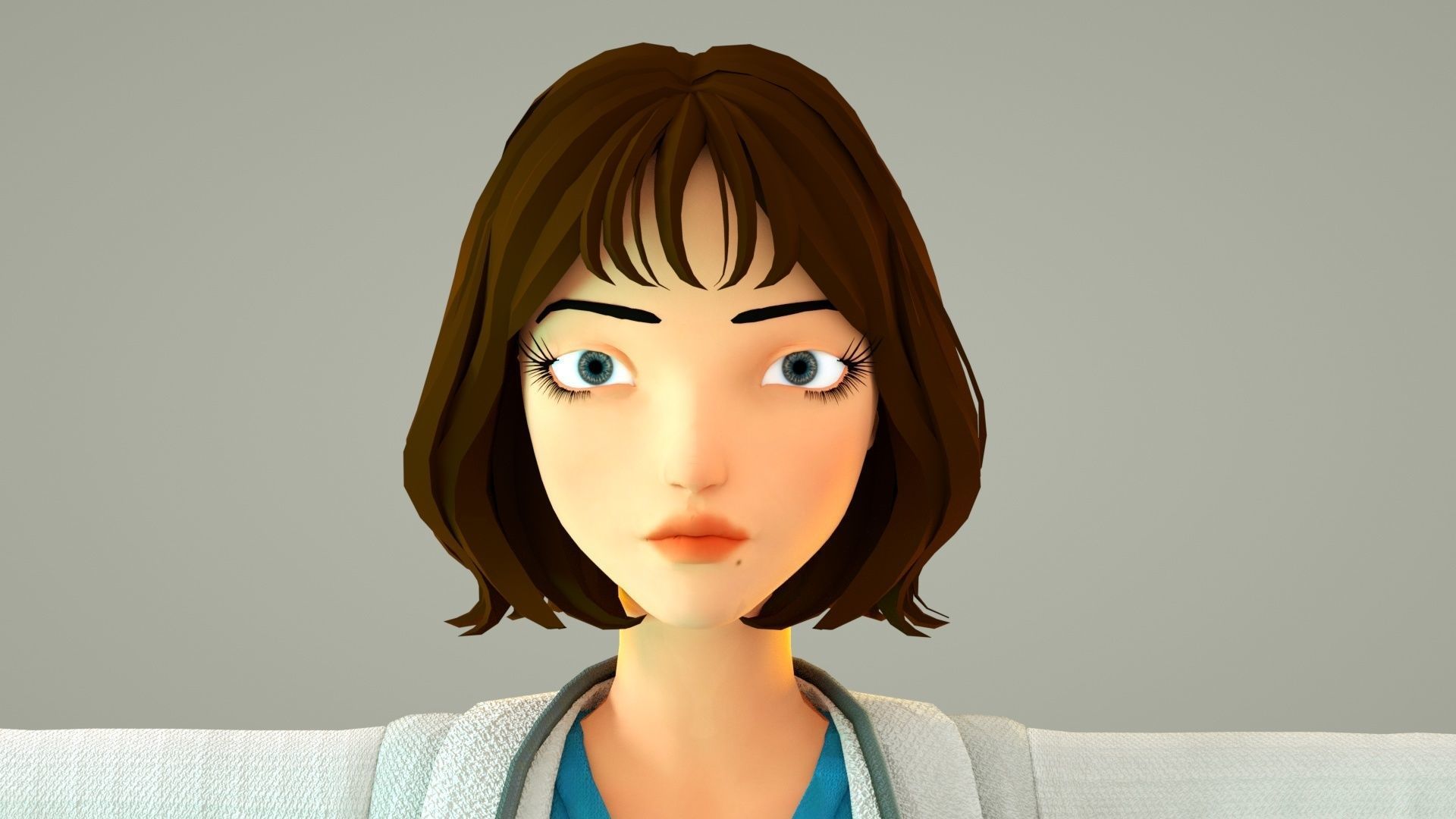 cartoon doctor female doctor medical care hospital 3D model_10