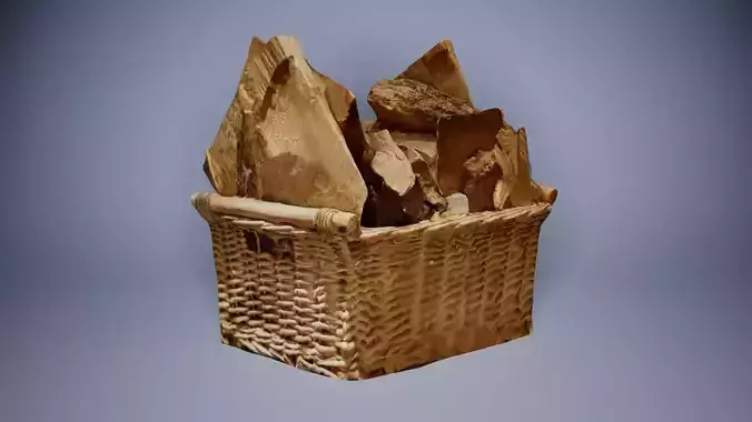 Firewood Wicker Basket Photoscan