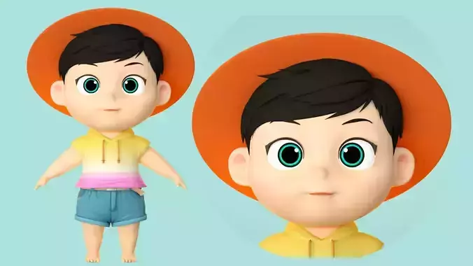 cartoon kids little boy baby baby youth cute