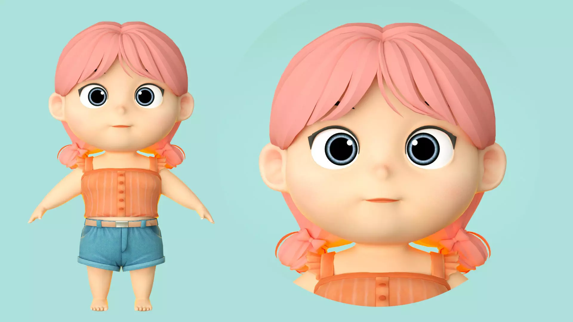 cartoon girl girl child girl little girl baby baby 3D model