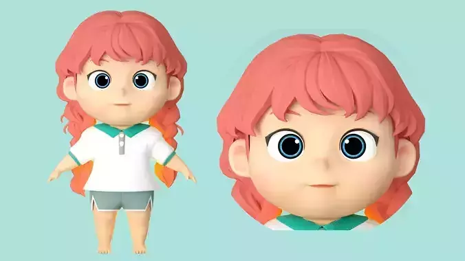 cartoon girl girl little girl girl baby double braid