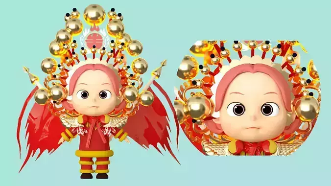 cartoon peking opera doll children baby little baby baby drama