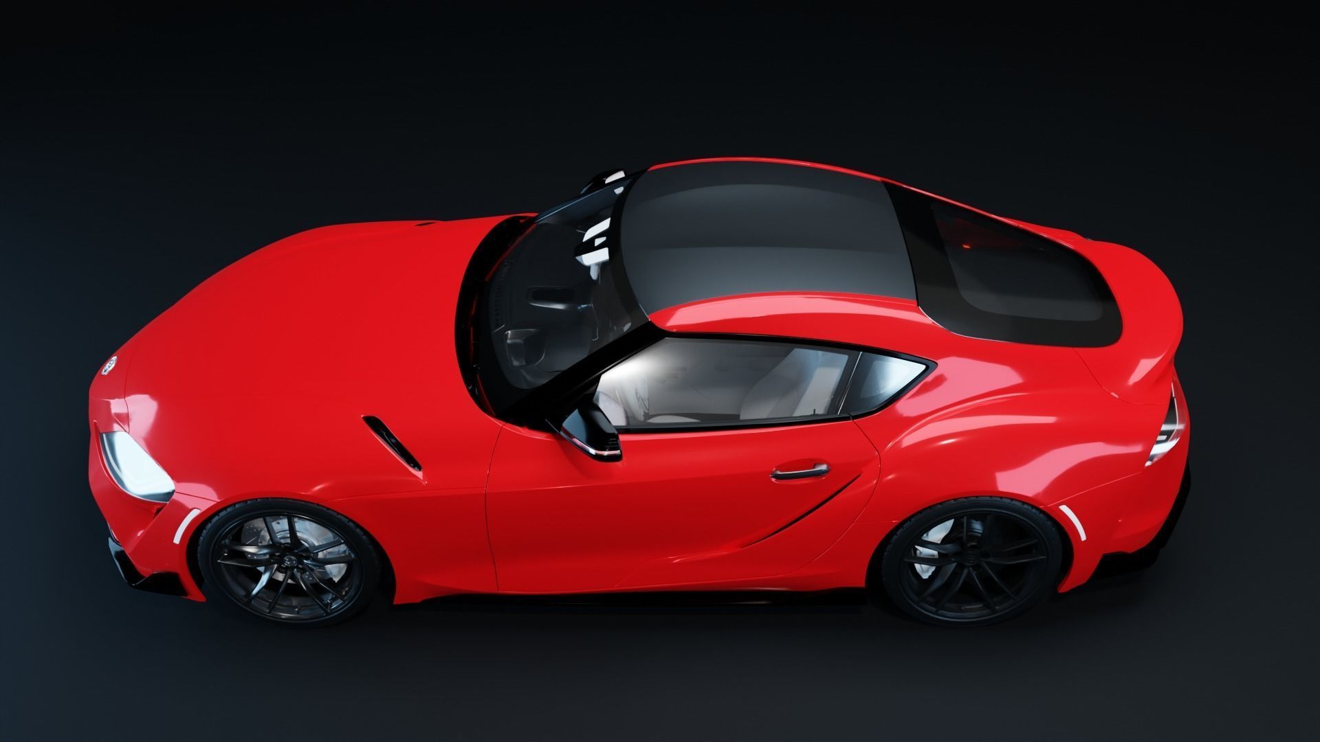 Toyota Supra With Interior  3D model_3