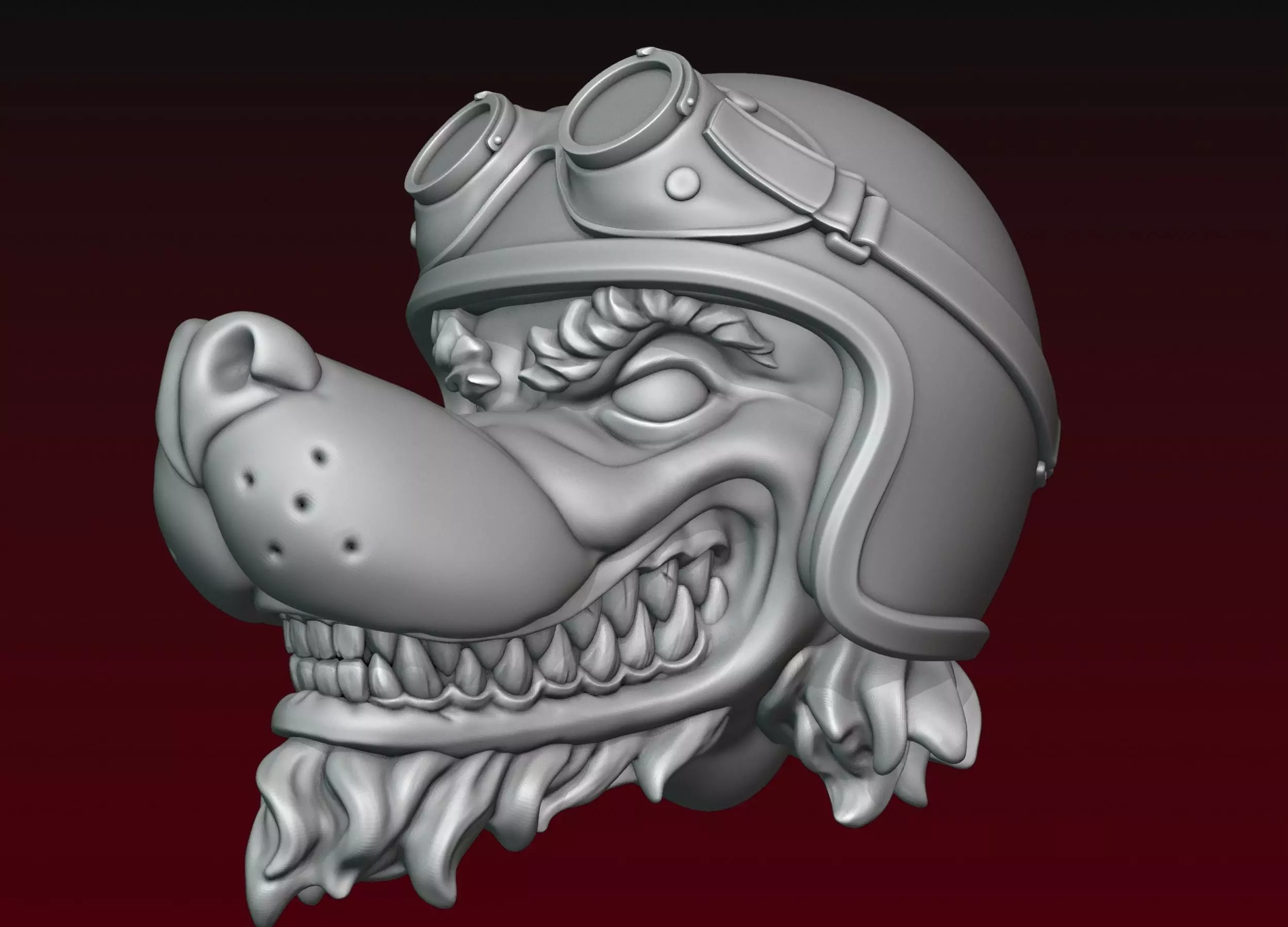 Wolf Biker 3D print model