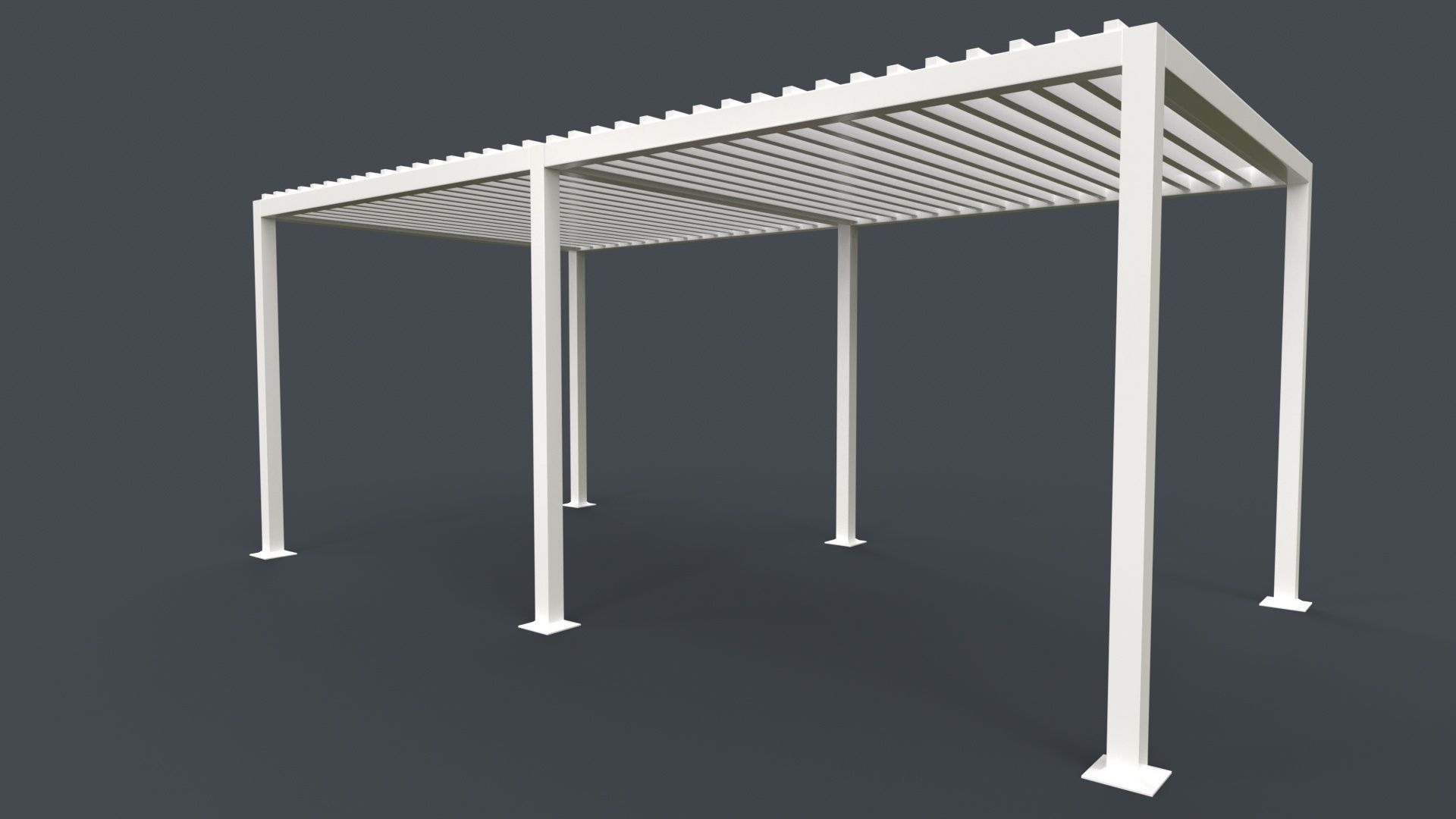 PBR Wooden Pergola Gazebo B3  Low-poly 3D model_22