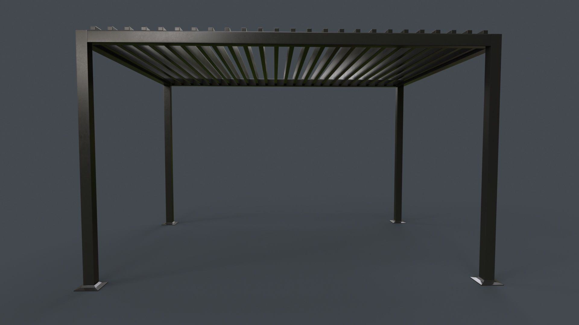 PBR Wooden Pergola Gazebo B3  Low-poly 3D model_7