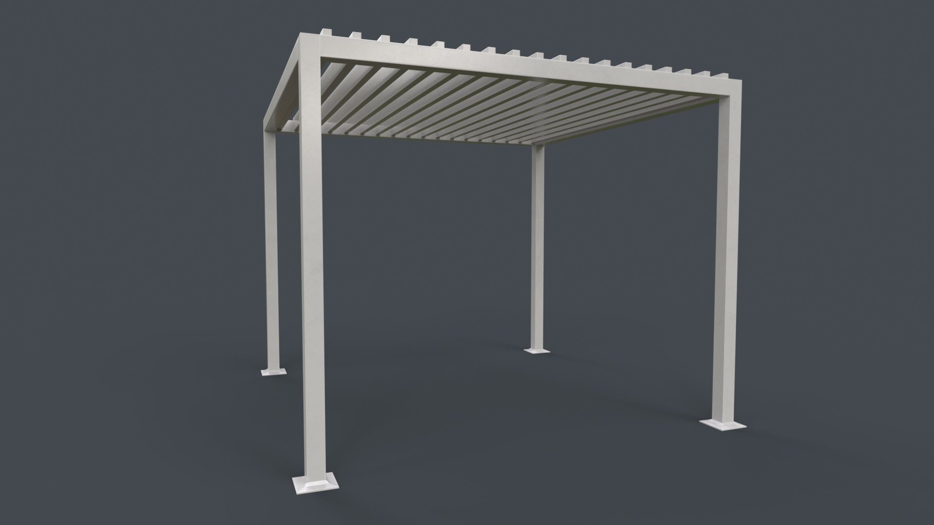 PBR Wooden Pergola Gazebo B3  Low-poly 3D model_17