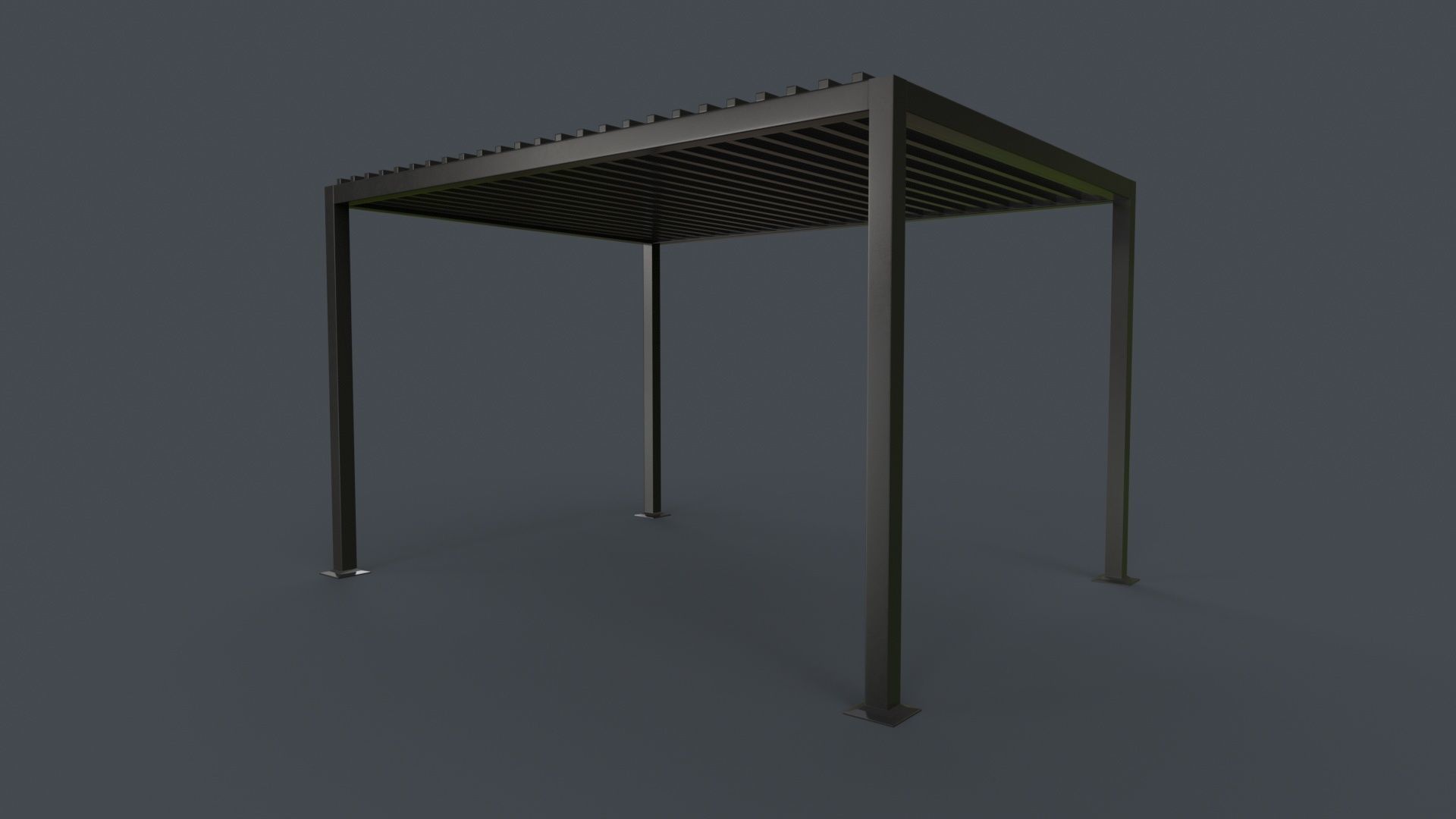 PBR Wooden Pergola Gazebo B3  Low-poly 3D model_13