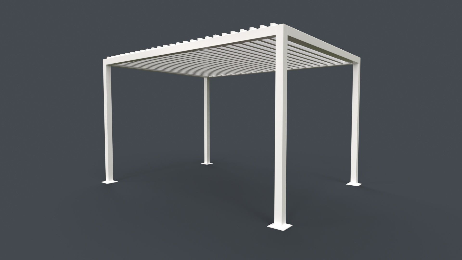 PBR Wooden Pergola Gazebo B3  Low-poly 3D model_21
