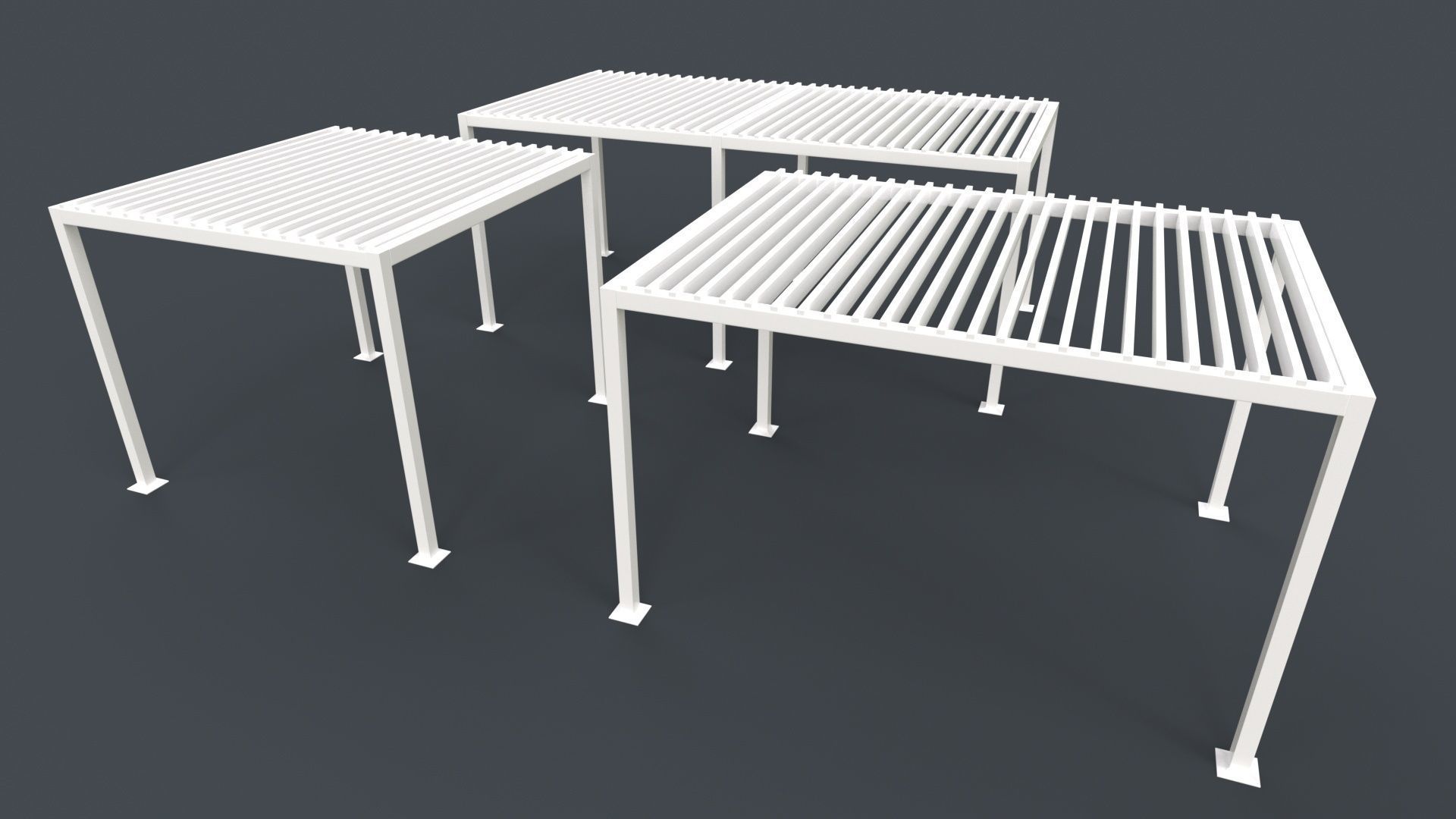 PBR Wooden Pergola Gazebo B3  Low-poly 3D model_18