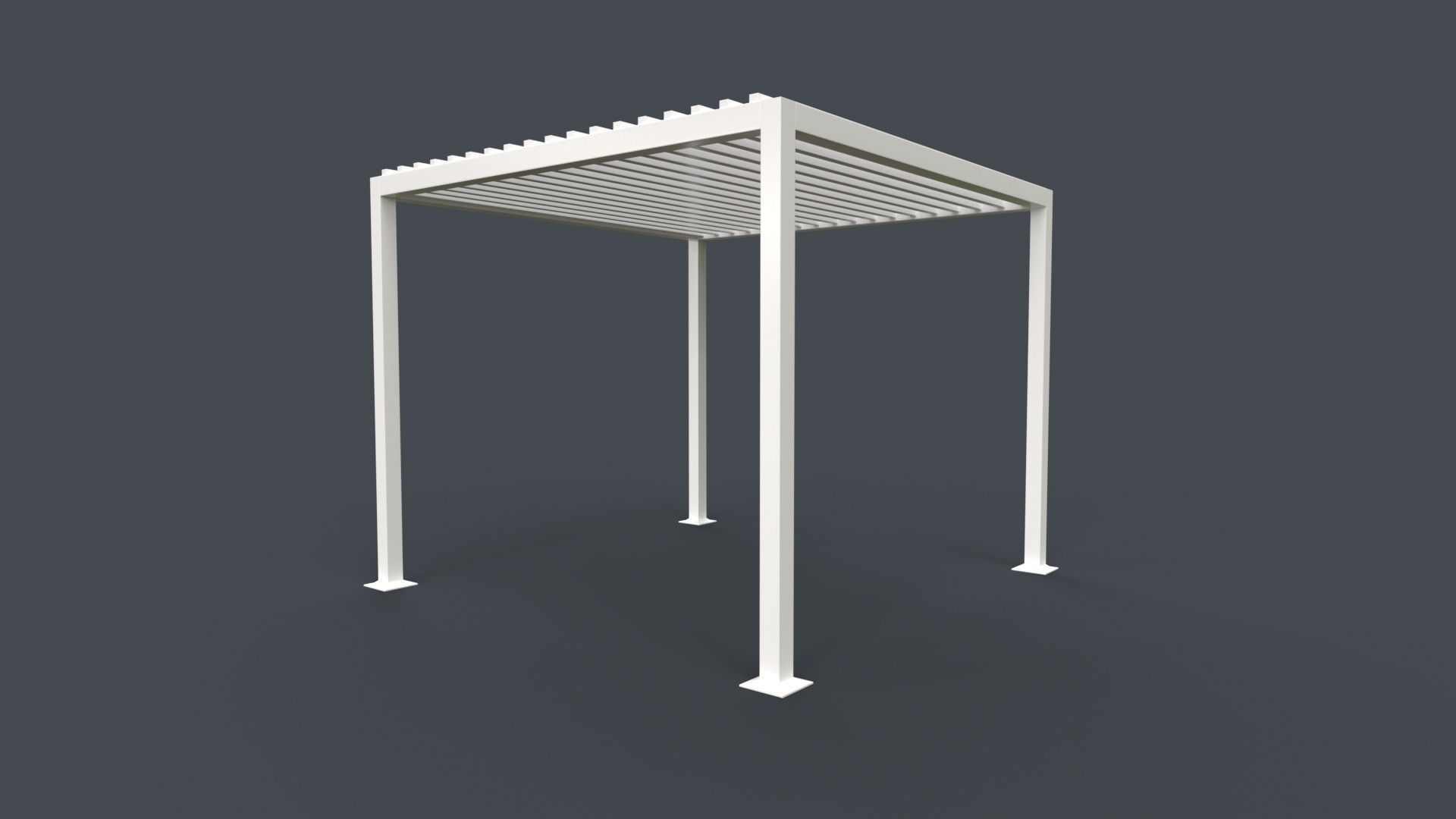 PBR Wooden Pergola Gazebo B3  Low-poly 3D model_20