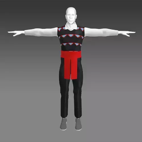 outfit for Hmong man 3d cartoon 3D model
