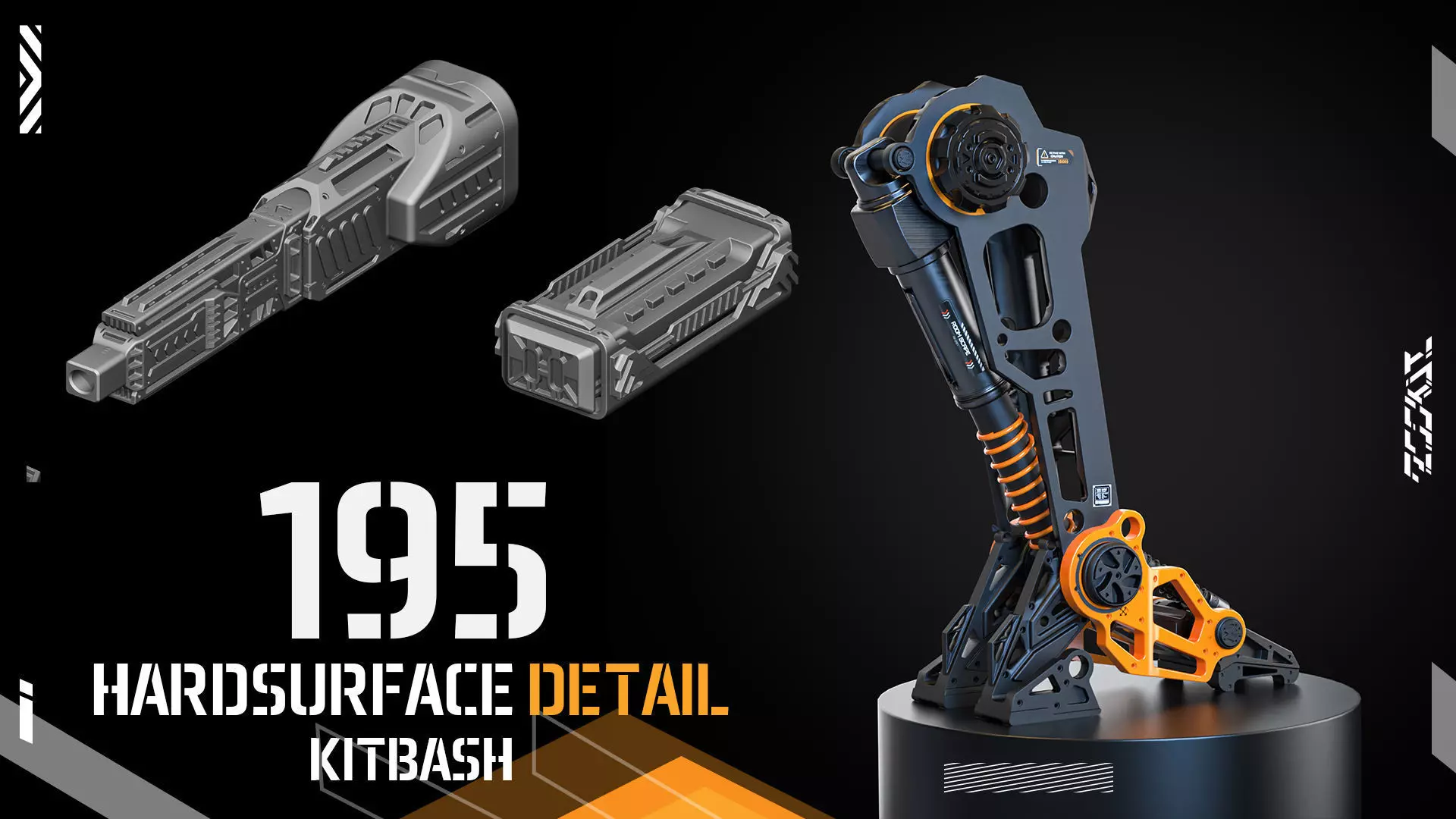 Hard Surface KITBASH195 DETAILS 3D model VOL2 3D model_0