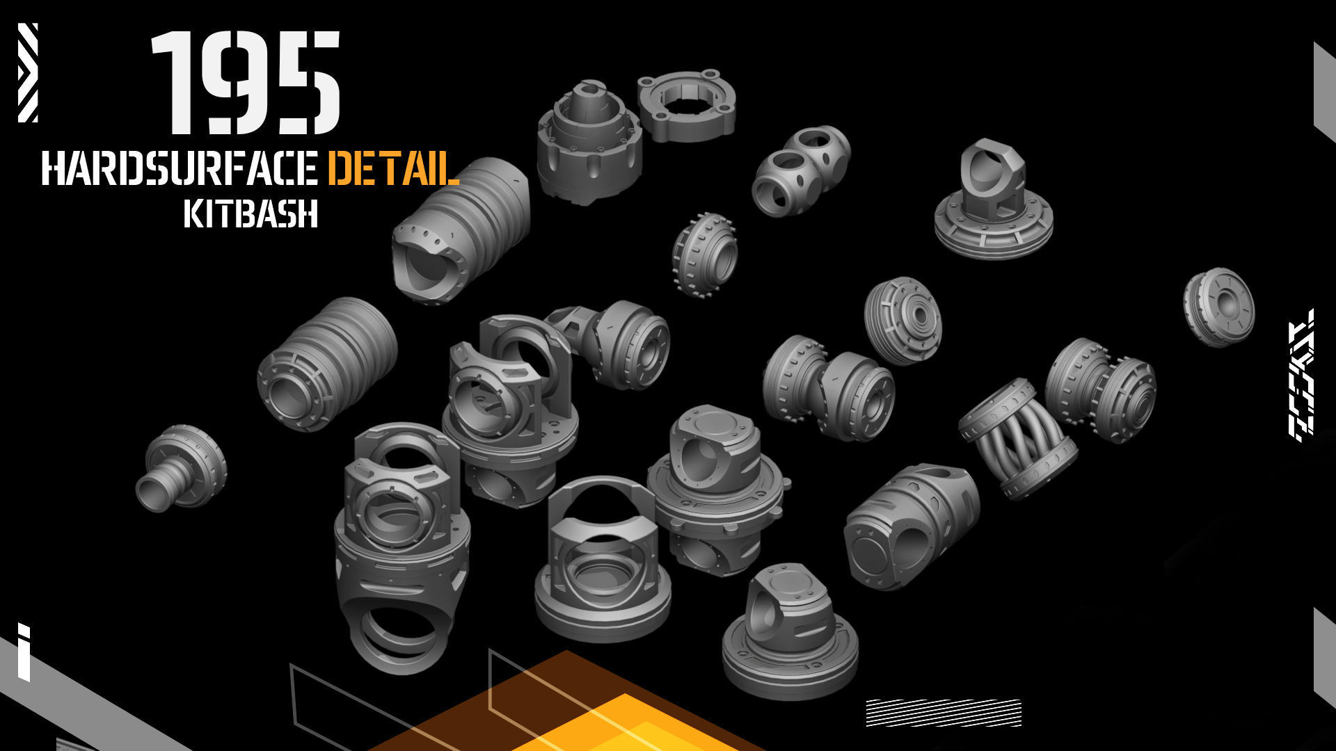 Hard Surface KITBASH195 DETAILS 3D model VOL2 3D model_6