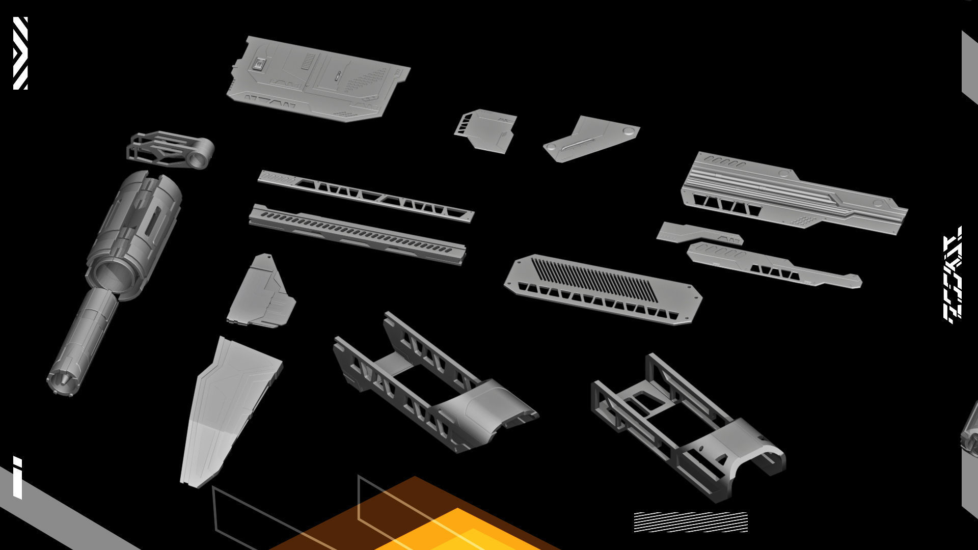 Hard Surface KITBASH195 DETAILS 3D model VOL2 3D model_5