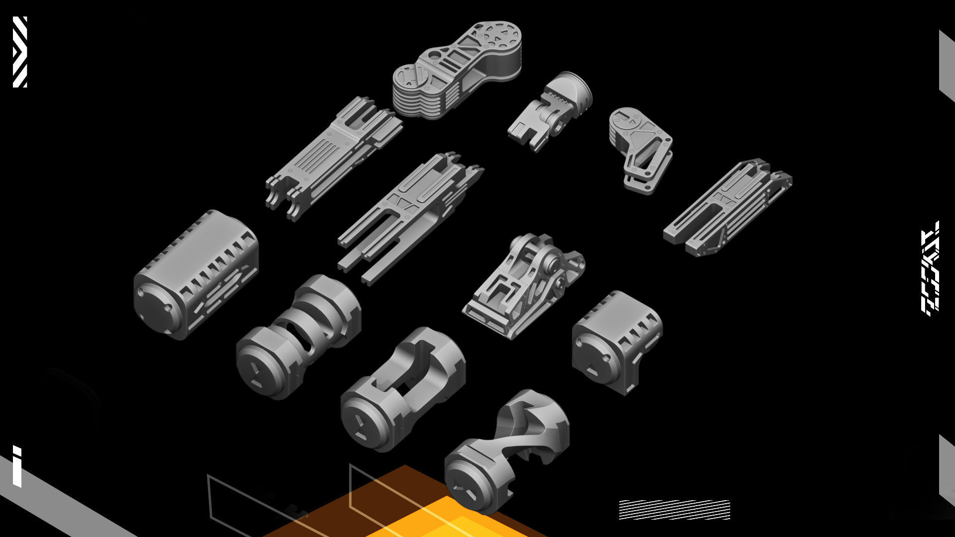 Hard Surface KITBASH195 DETAILS 3D model VOL2 3D model_12
