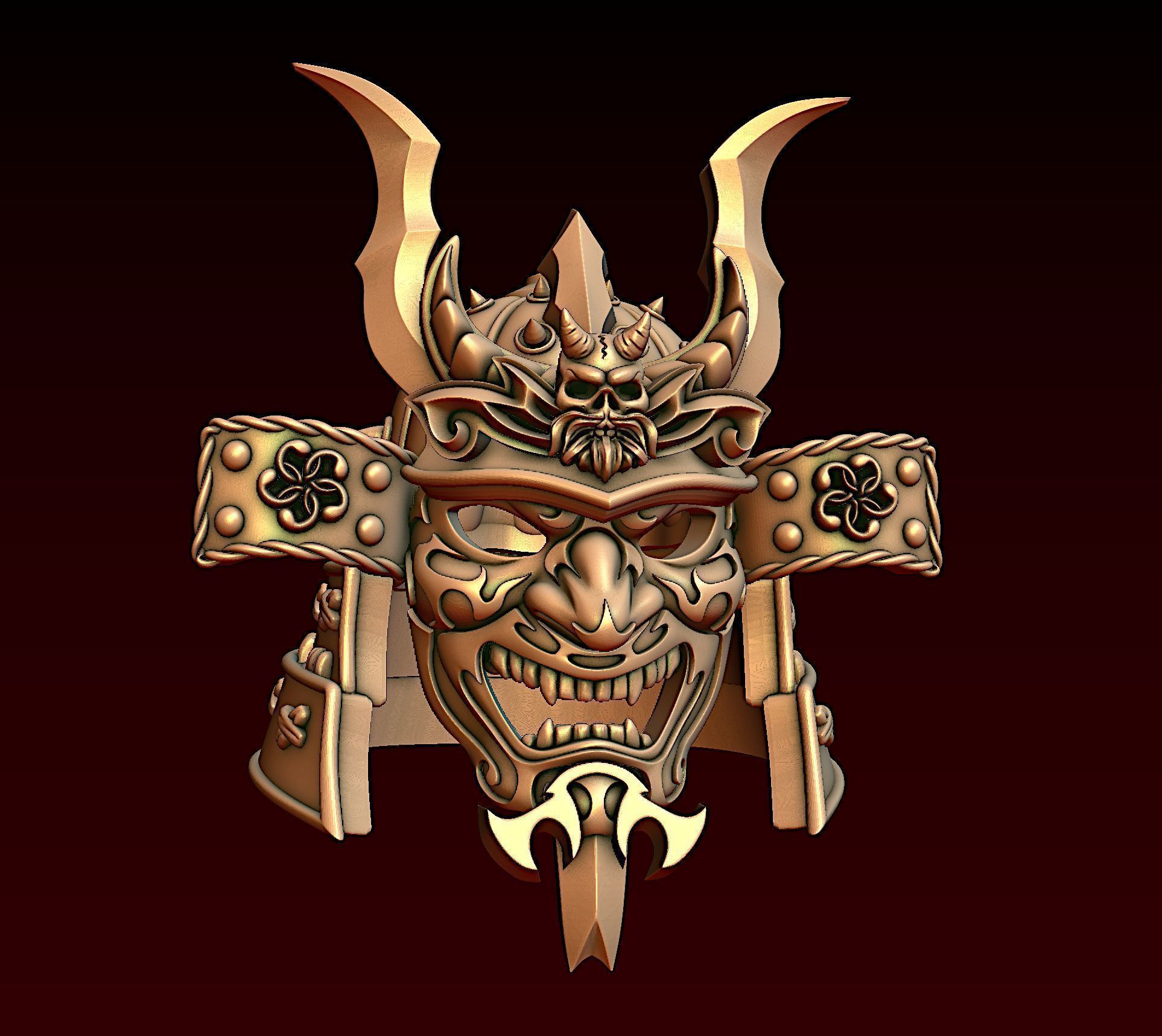 Samurai helmet 3D model 3D printable | CGTrader