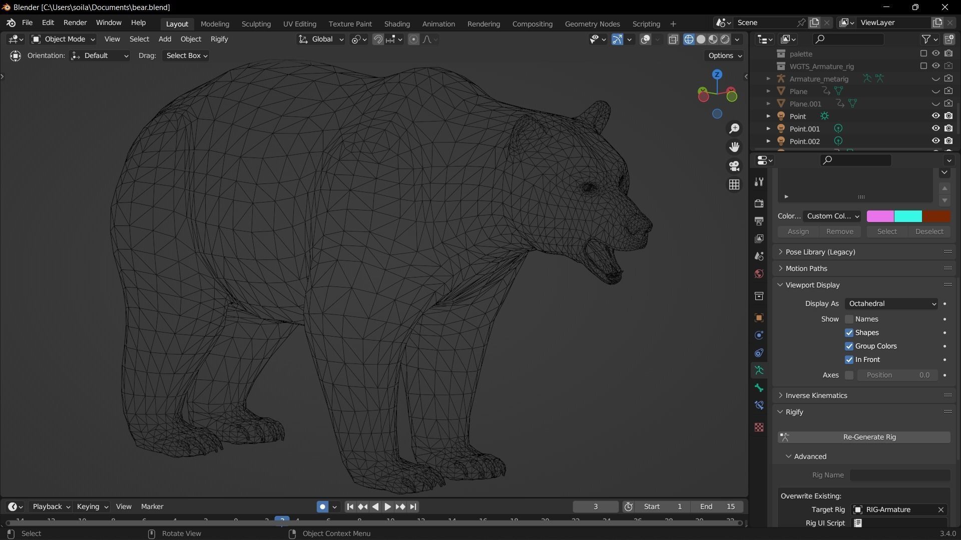 Bear - Rigged Blender 3d model 3D model_30