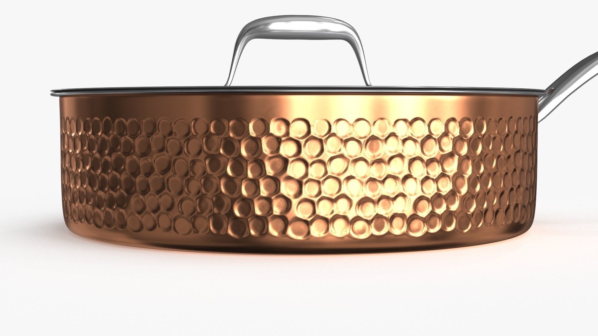 Stainless Steel Cookware Pan v2 Low-poly 3D model_8