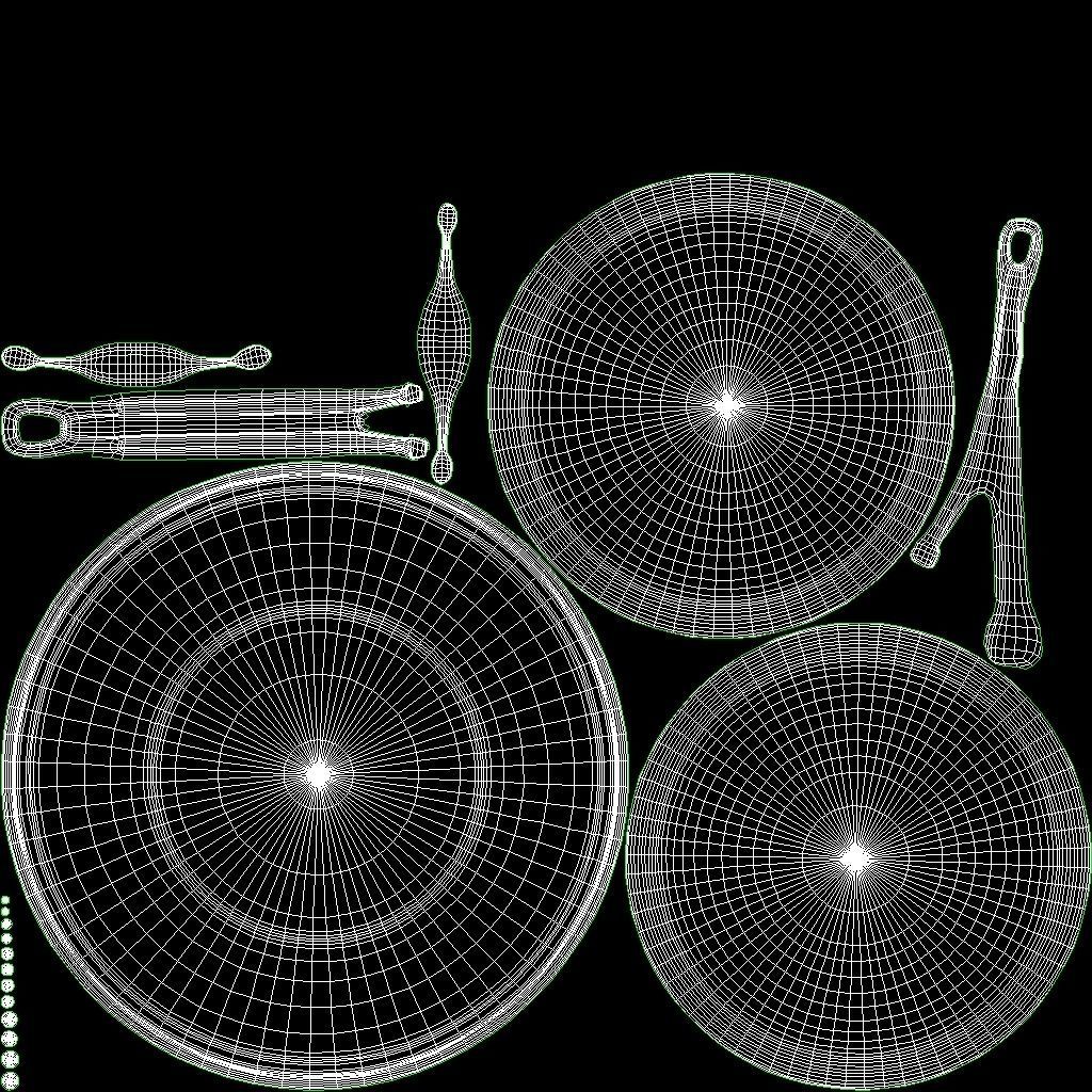 Stainless Steel Cookware Pan v2 Low-poly 3D model_13