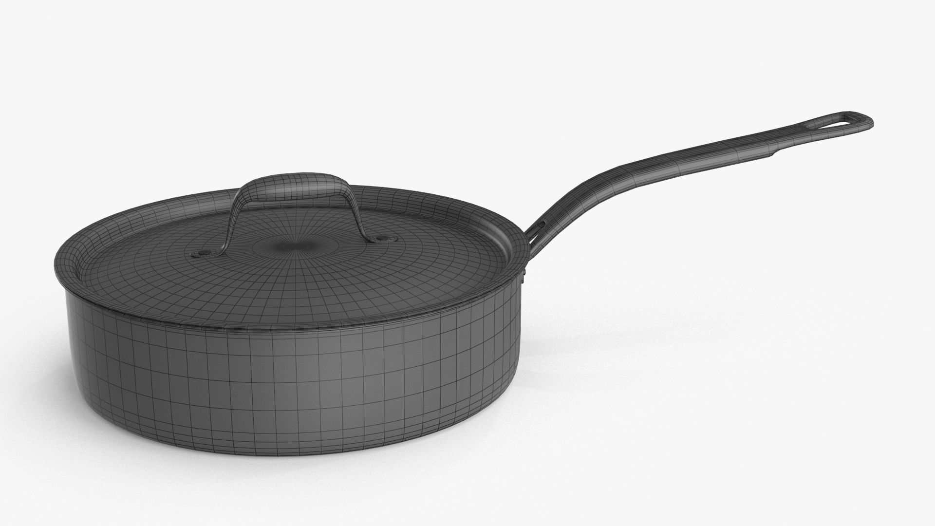 Stainless Steel Cookware Pan v2 Low-poly 3D model_11