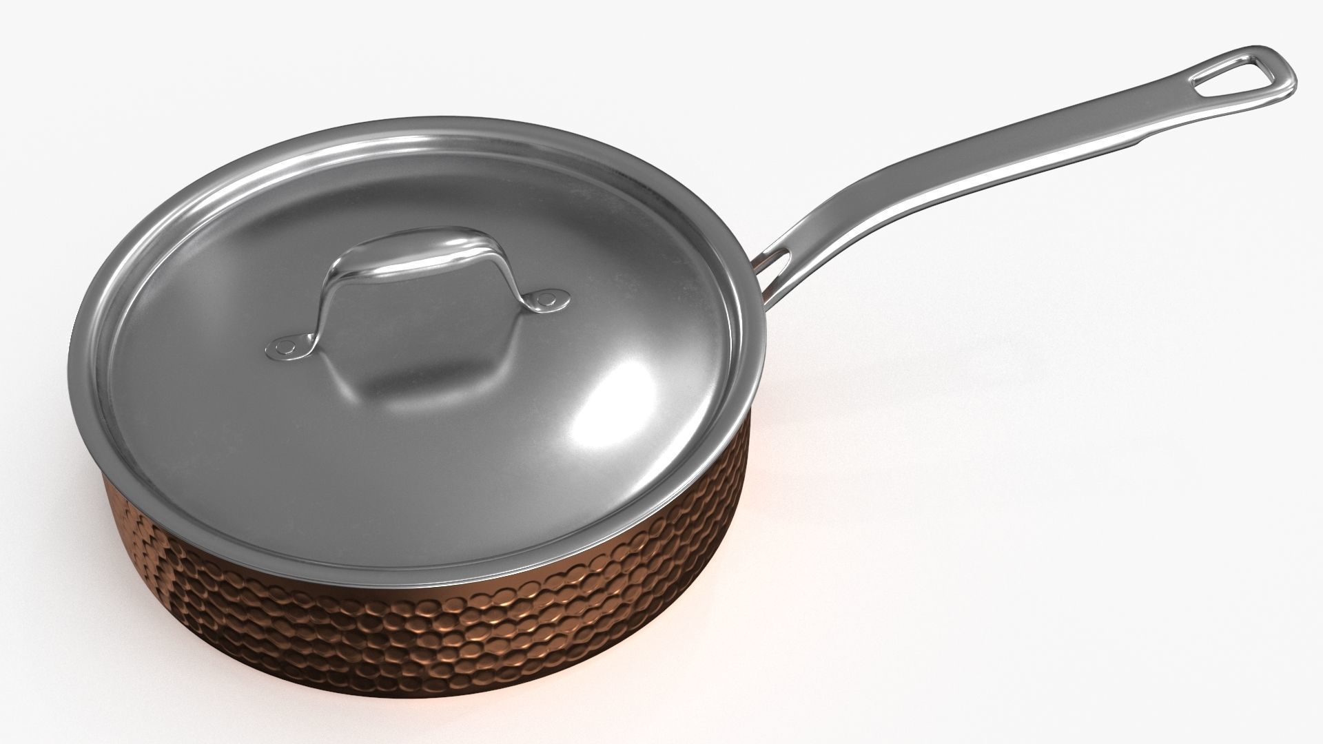Stainless Steel Cookware Pan v2 Low-poly 3D model_7