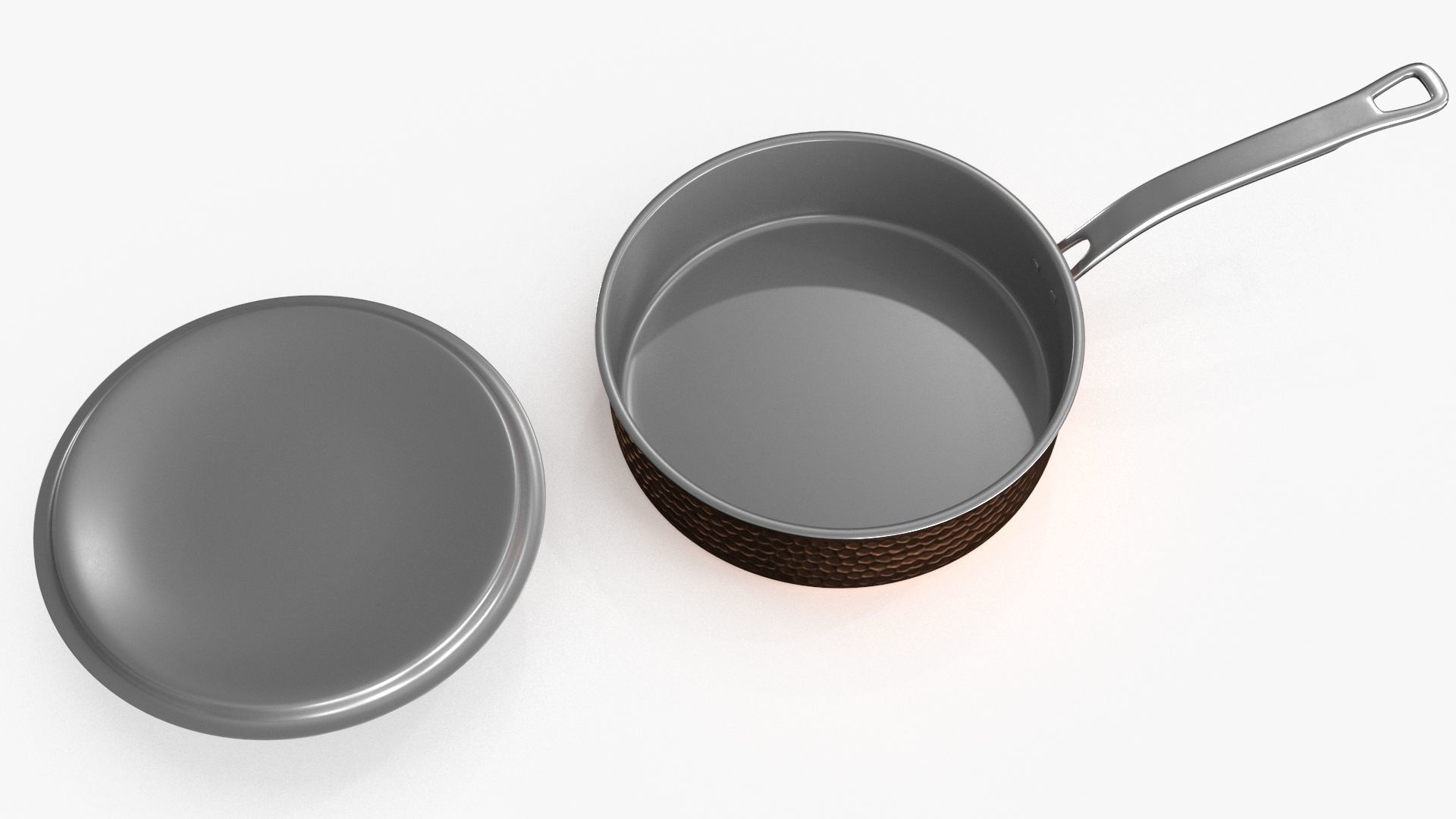 Stainless Steel Cookware Pan v2 Low-poly 3D model_9