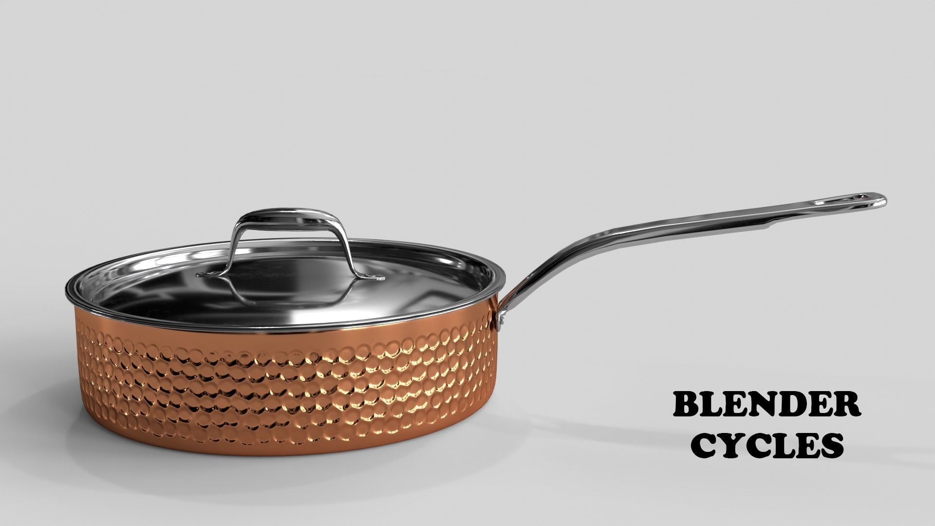 Stainless Steel Cookware Pan v2 Low-poly 3D model_10