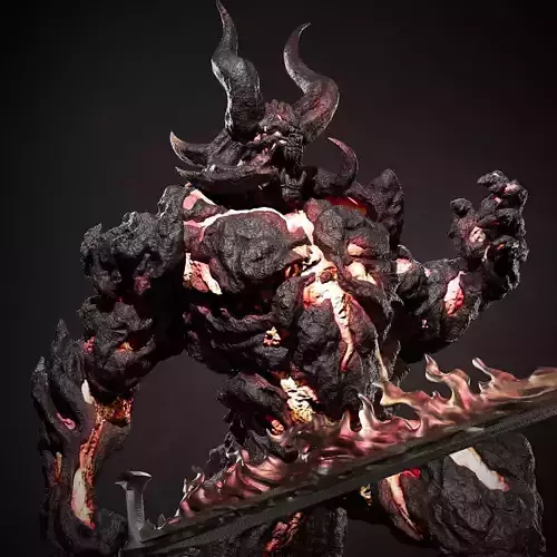 Surtur 3D Print statue of demon holding sword 3D print model