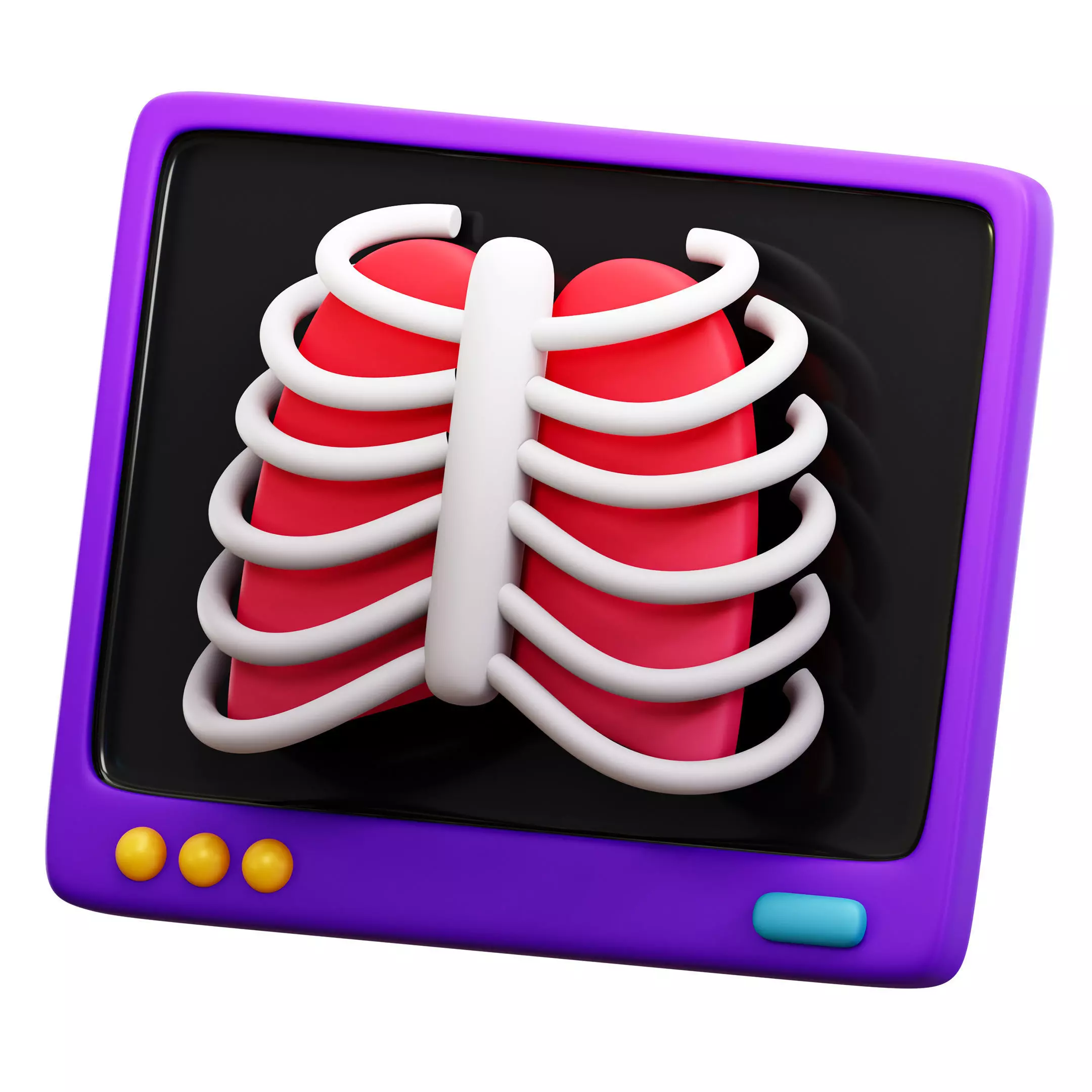 X Rays 3D Icon Low-poly 3D model