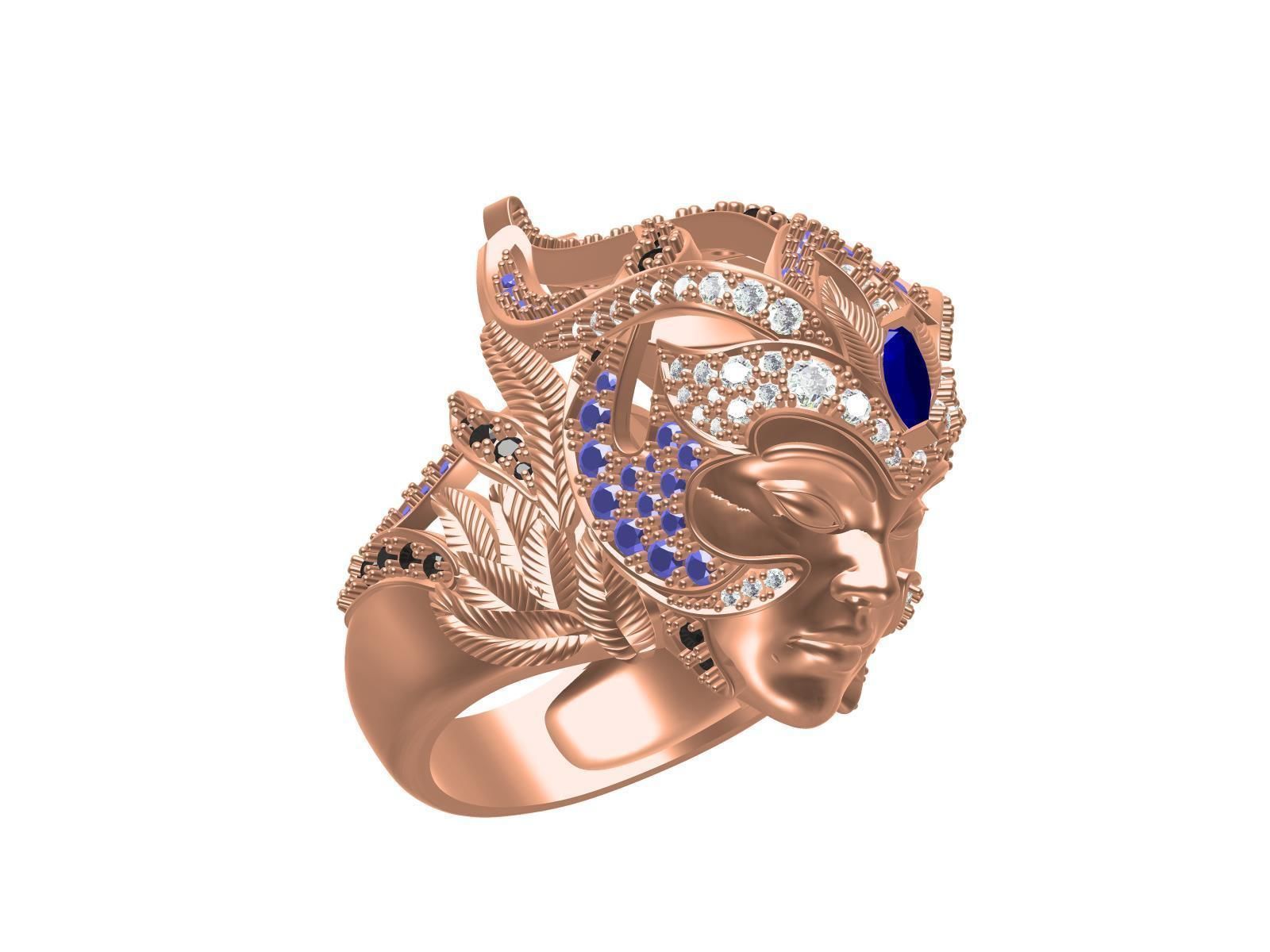 Magerit Crystal Ethinic Gothic Ring  3D print model_8