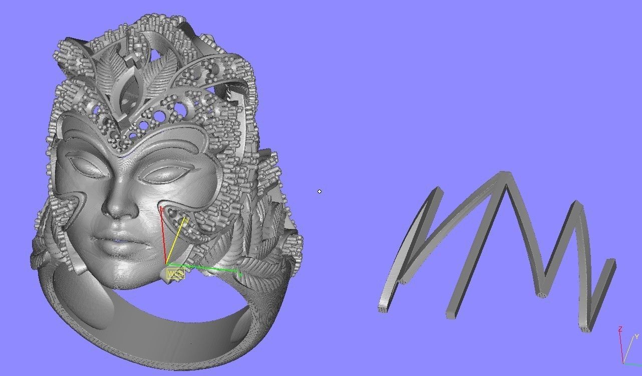 Magerit Crystal Ethinic Gothic Ring  3D print model_10