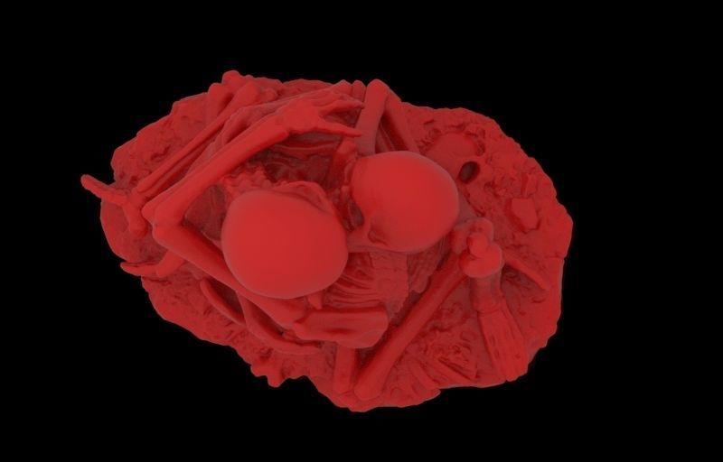 Kissing Skeletons Statue 3D print model_13