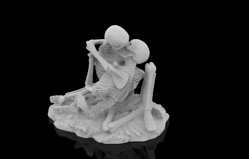 Kissing Skeletons Statue 3D print model_8